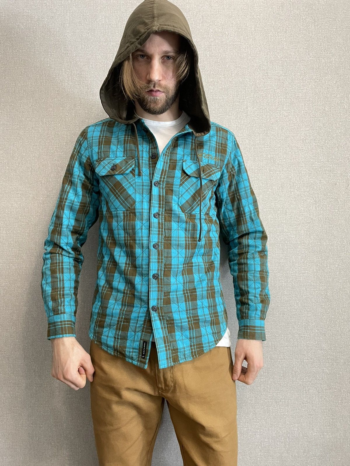 Other Astars plaid quilt shirt with hoodie motorcross Mens size M Size US M / EU 48-50 / 2 - 4 Thumbnail