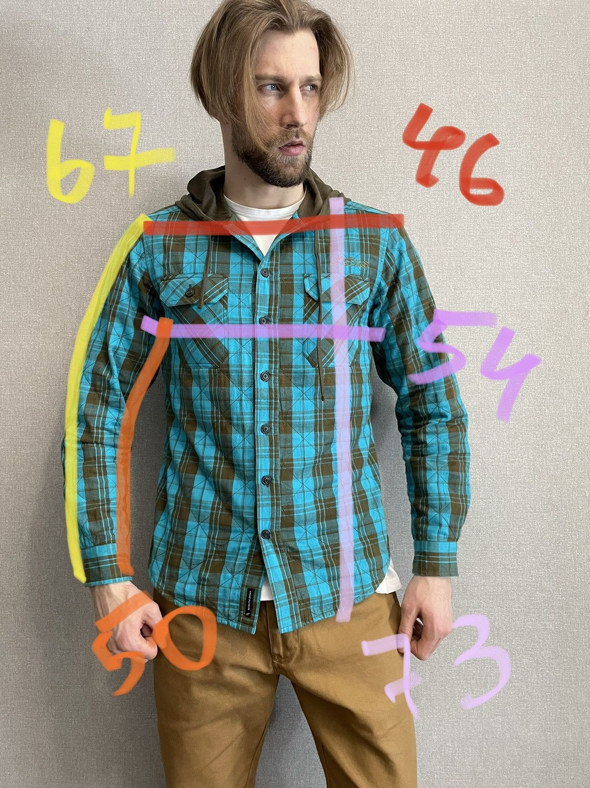Other Astars plaid quilt shirt with hoodie motorcross Mens size M Size US M / EU 48-50 / 2 - 15 Thumbnail