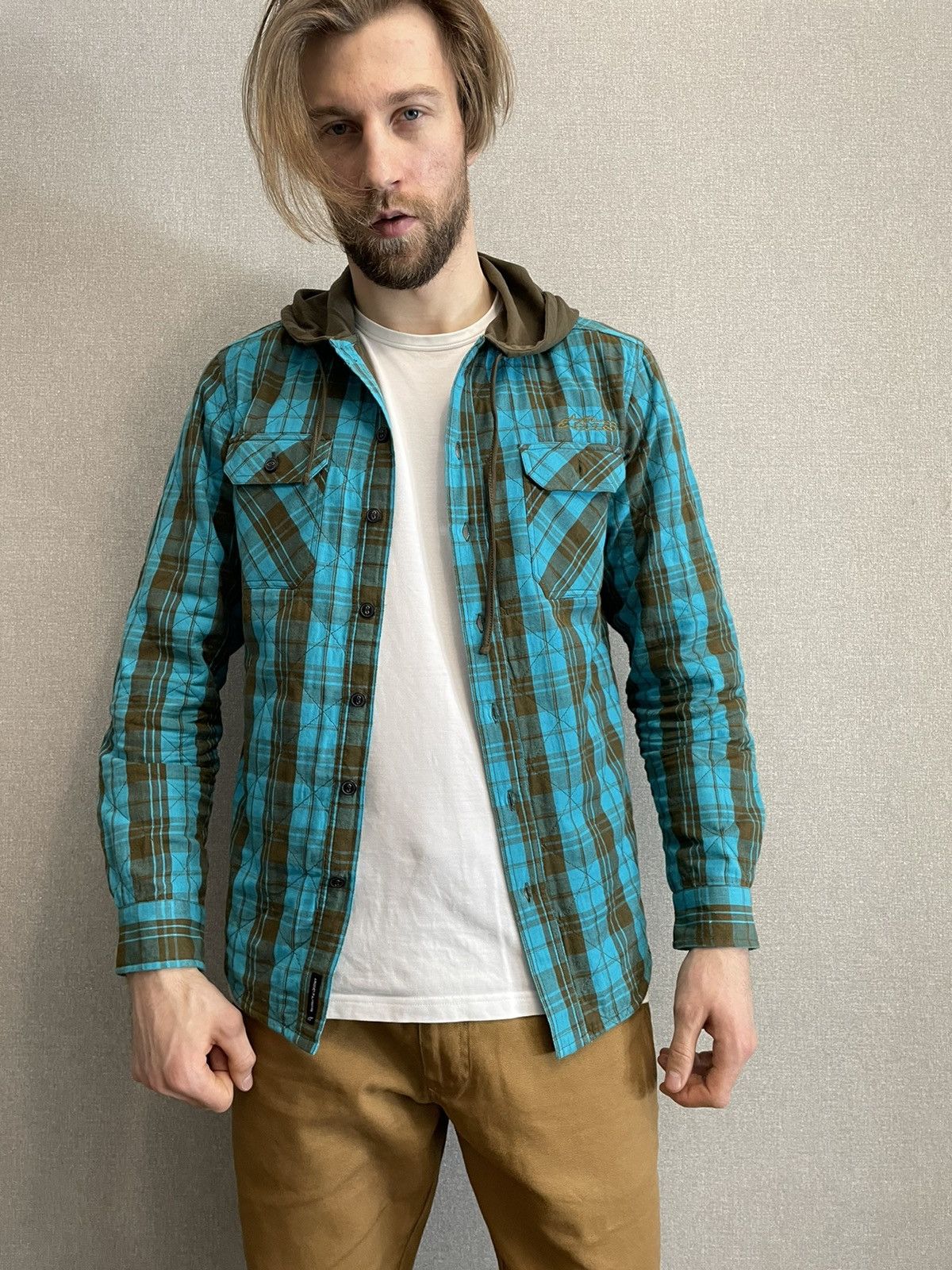 Other Astars plaid quilt shirt with hoodie motorcross Mens size M Size US M / EU 48-50 / 2 - 9 Thumbnail