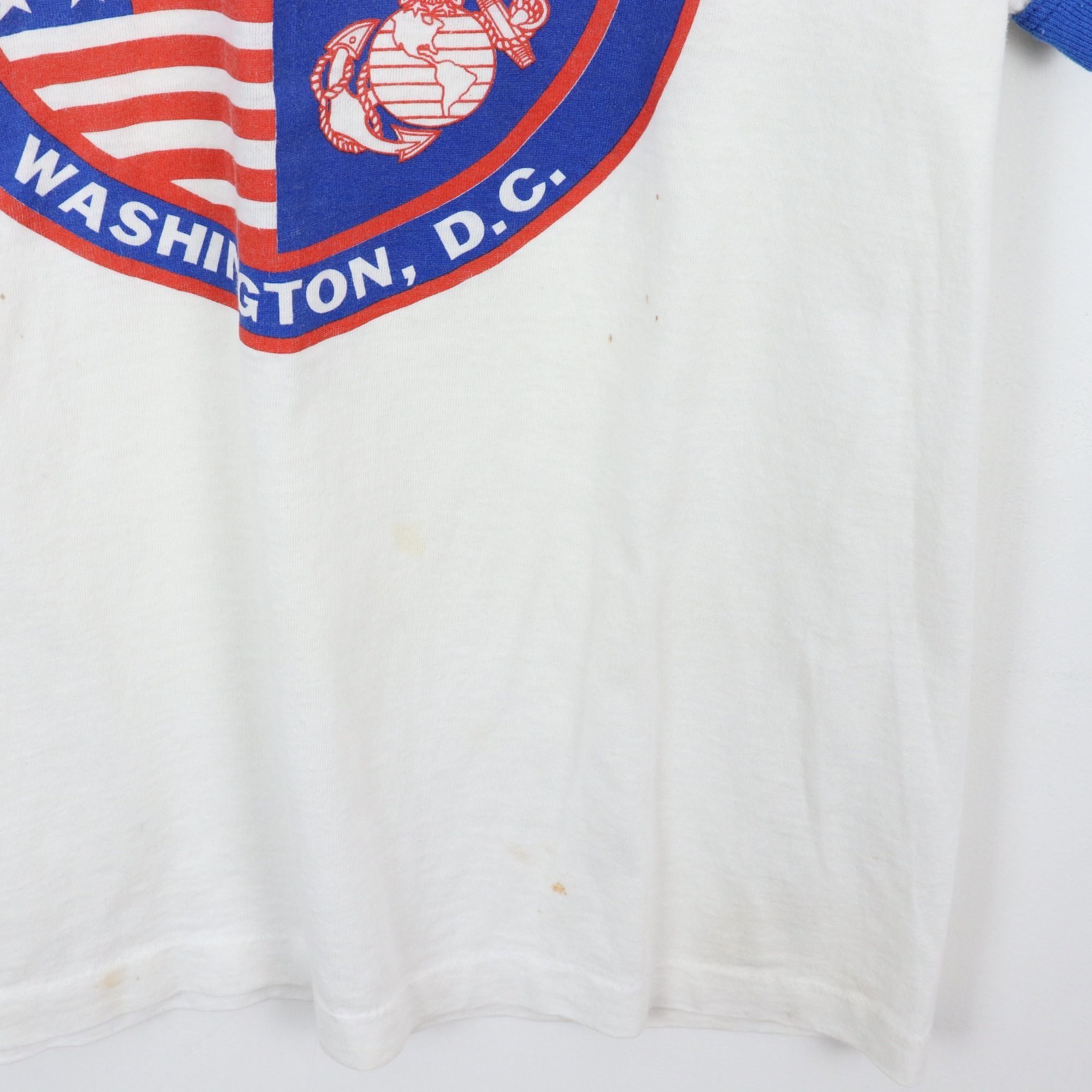 Vintage Vintage US Marine Corps 1987 Marathon Ringer T Shirt Size US S / EU 44-46 / 1 - 5 Thumbnail