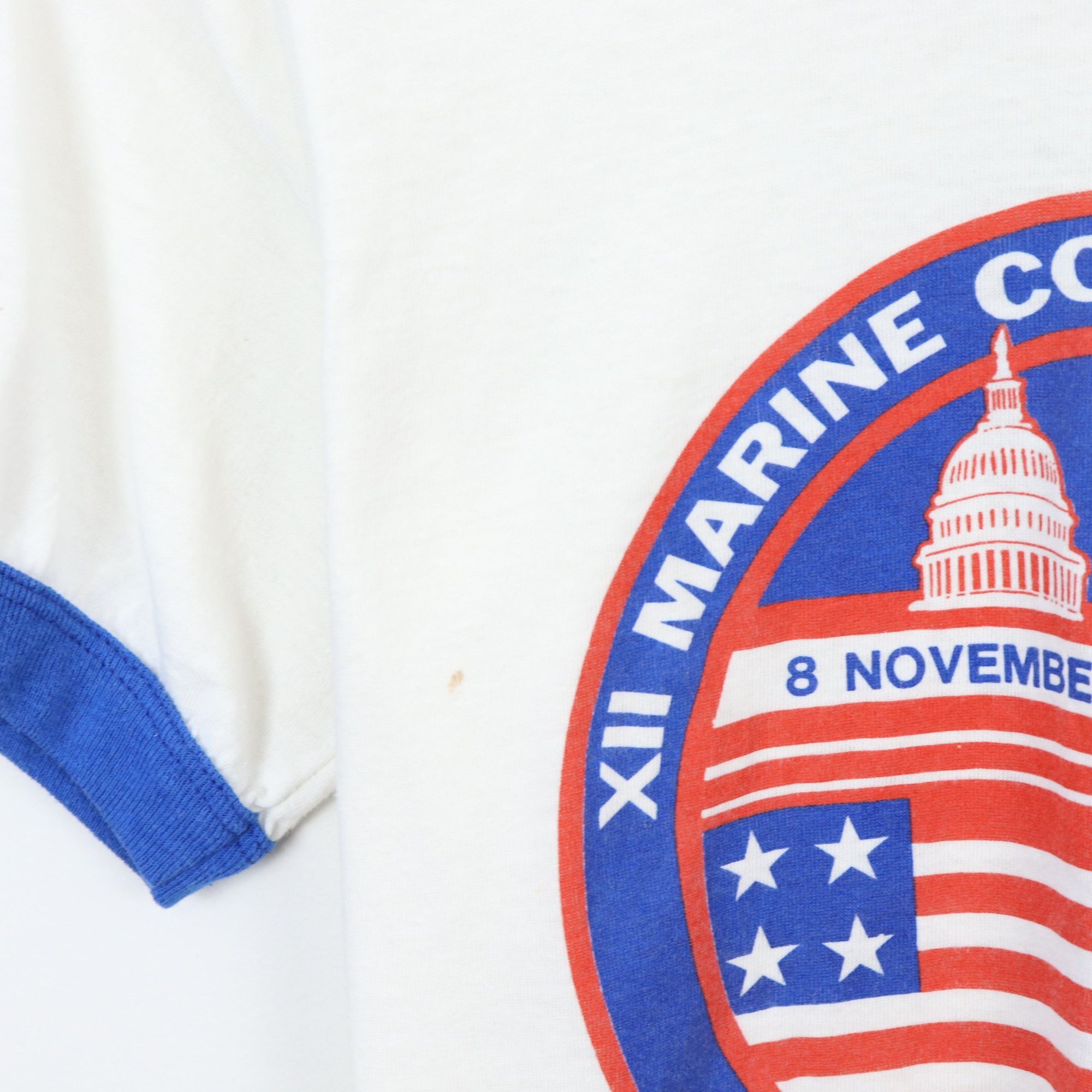 Vintage Vintage US Marine Corps 1987 Marathon Ringer T Shirt Size US S / EU 44-46 / 1 - 6 Thumbnail