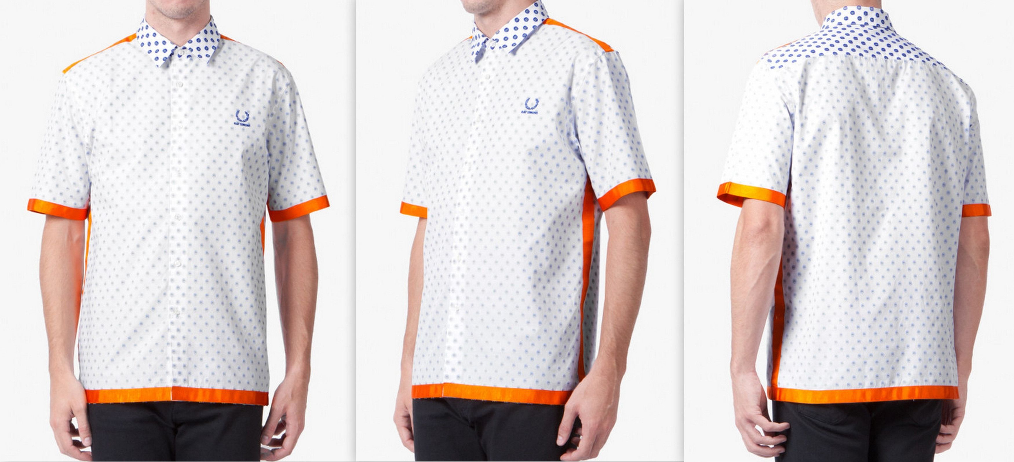 Fred Perry × Raf Simons RAF SIMON x FRED PERRY FLORAL TAPE SHIRT 40 ~ M P2P 20.5" Size US M / EU 48-50 / 2 - 7 Thumbnail
