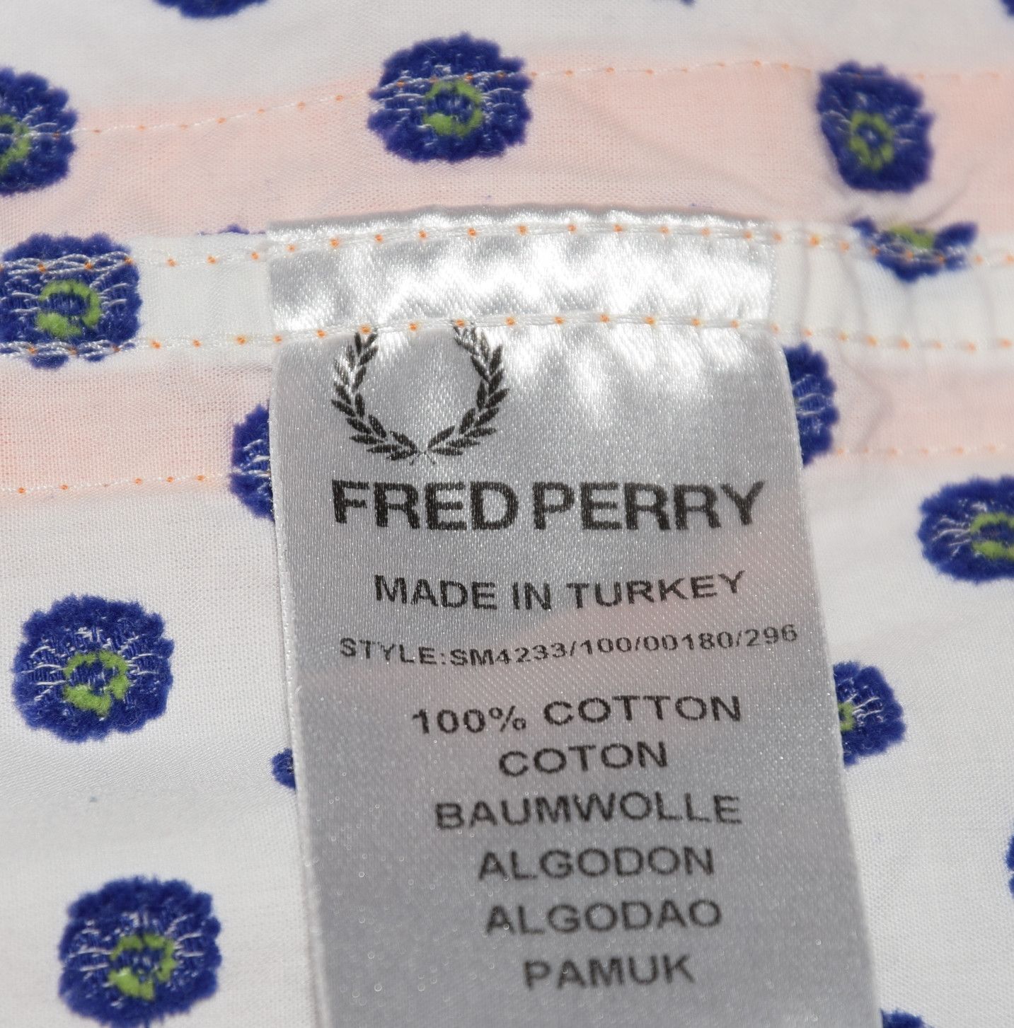 Fred Perry × Raf Simons RAF SIMON x FRED PERRY FLORAL TAPE SHIRT 40 ~ M P2P 20.5" Size US M / EU 48-50 / 2 - 11 Thumbnail