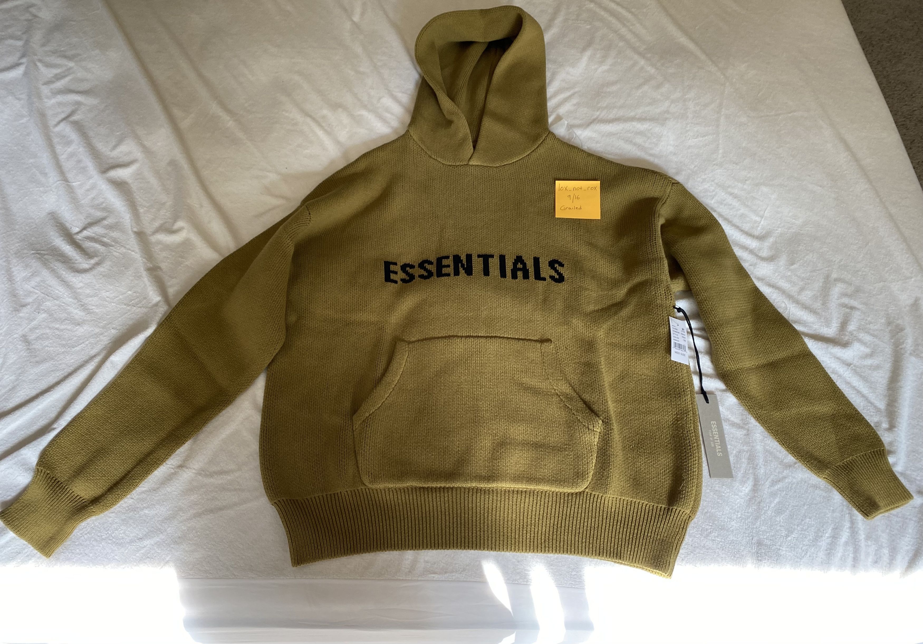 Fear of God Essentials Amber Knit Pullover Hoodie Medium