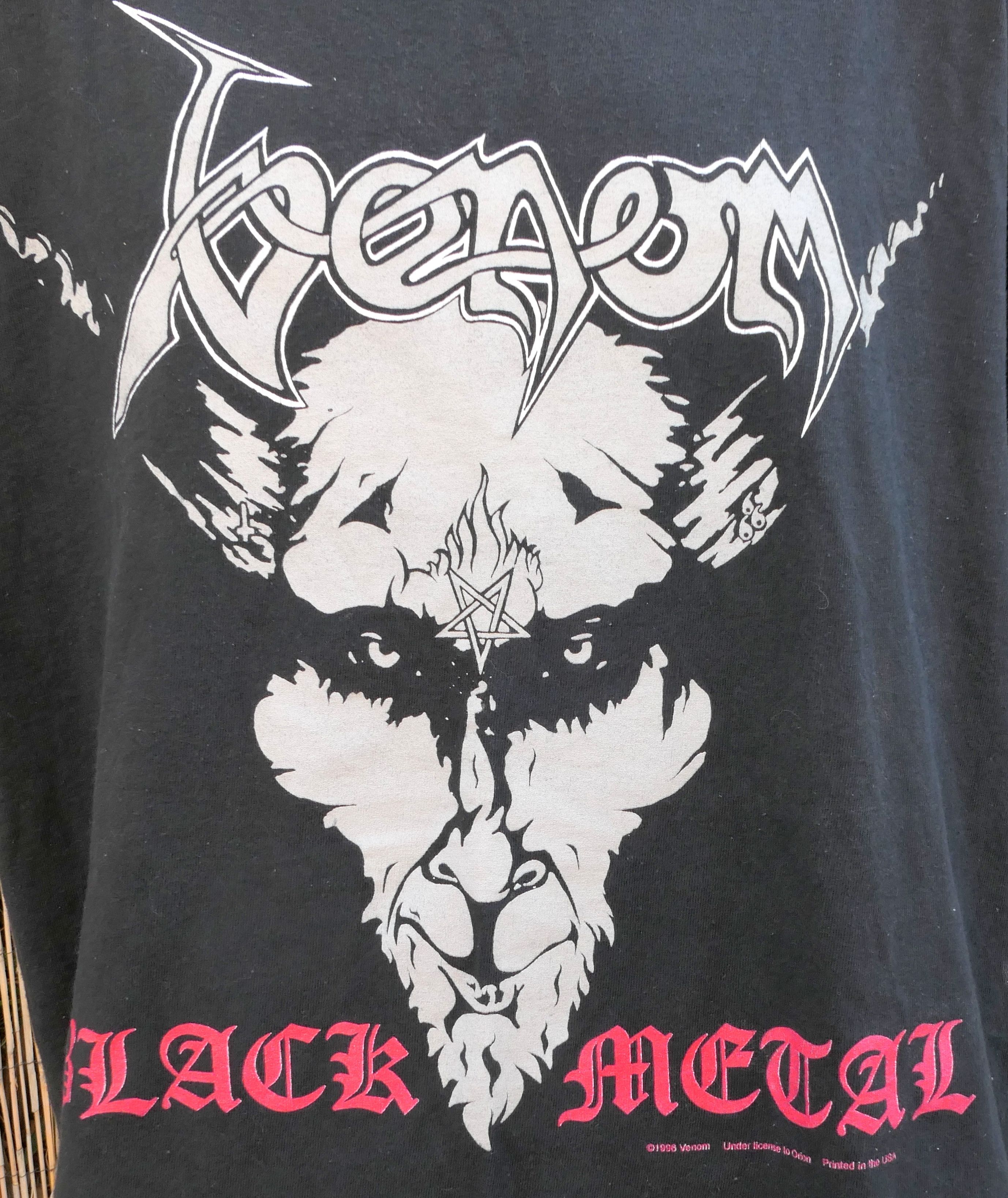 90's Vintage 1996 VENOM Black Metal T Shirt XL