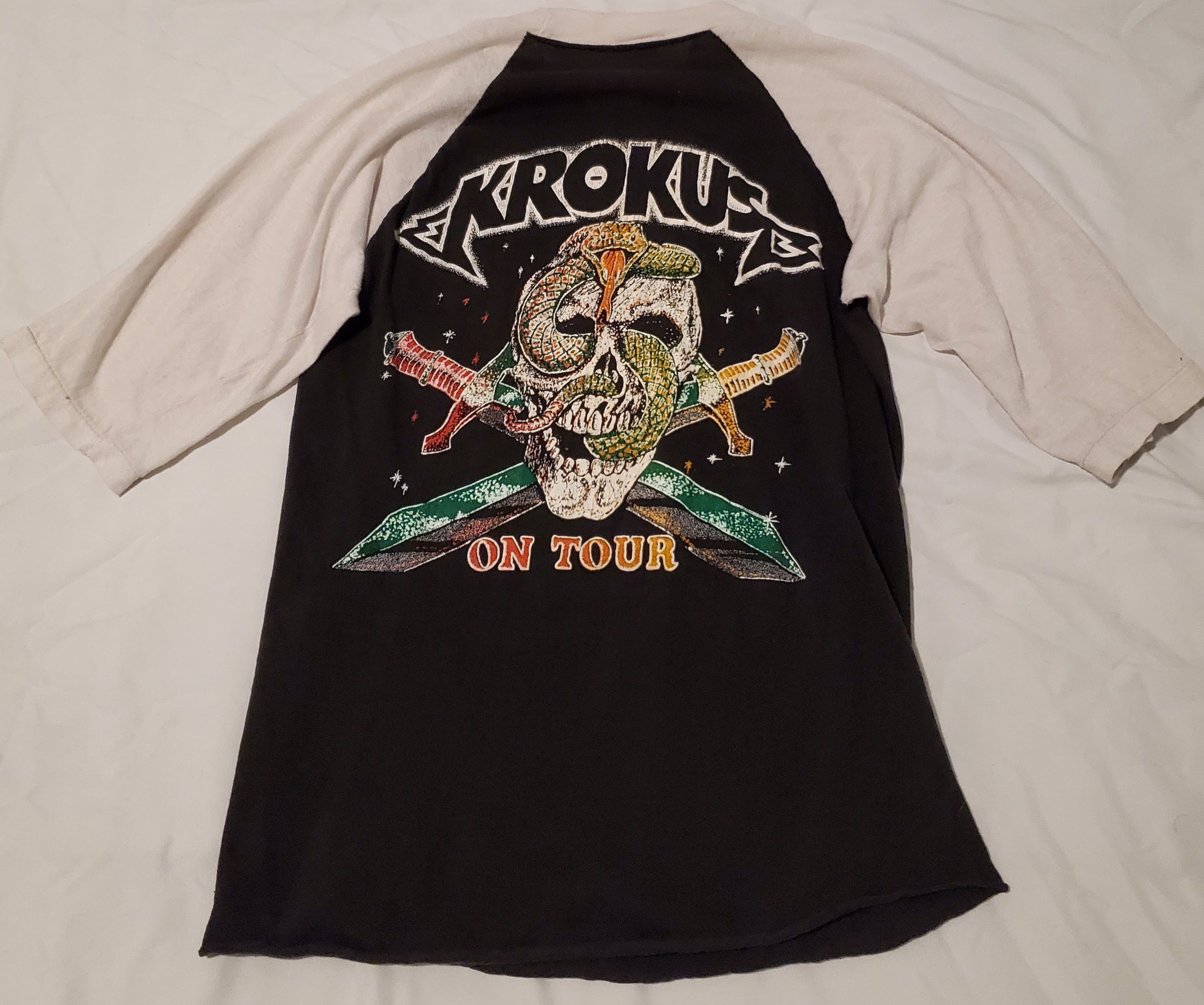 Band Tees × Vintage Krokus in Concert 3/4 Sleeve T-shirt Size US S / EU 44-46 / 1 - 2 Thumbnail