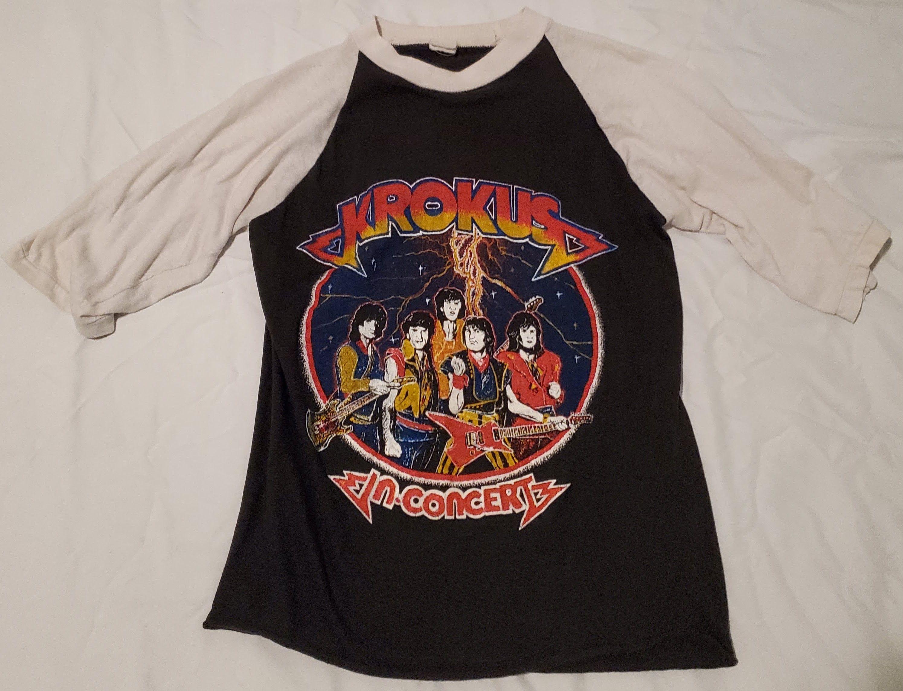 Band Tees × Vintage Krokus in Concert 3/4 Sleeve T-shirt Size US S / EU 44-46 / 1 - 1 Thumbnail
