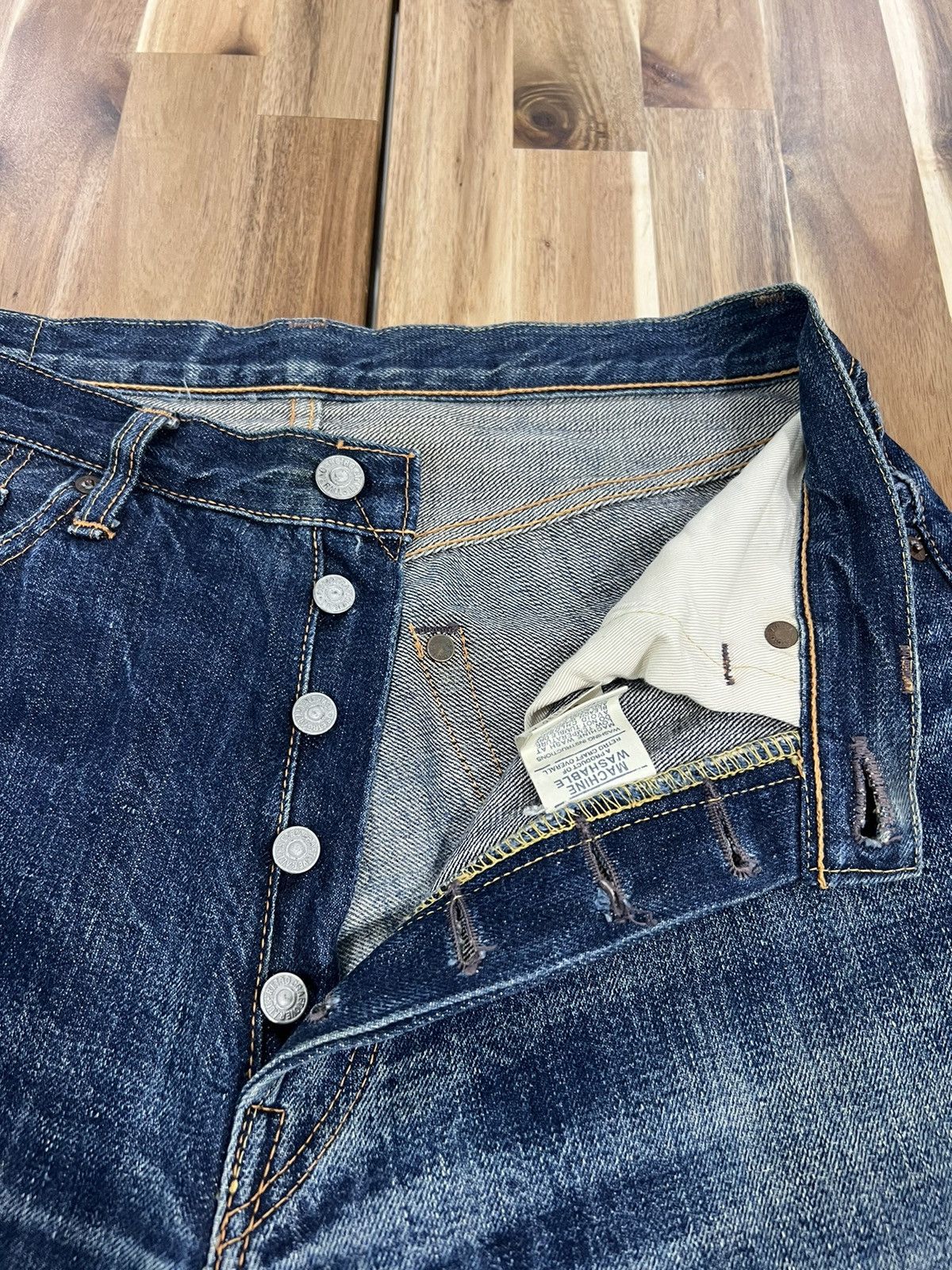 Japanese Brand Retro Craft Overall Selvedge NoXX 500 Jeans Denim Size US 31 - 5 Thumbnail