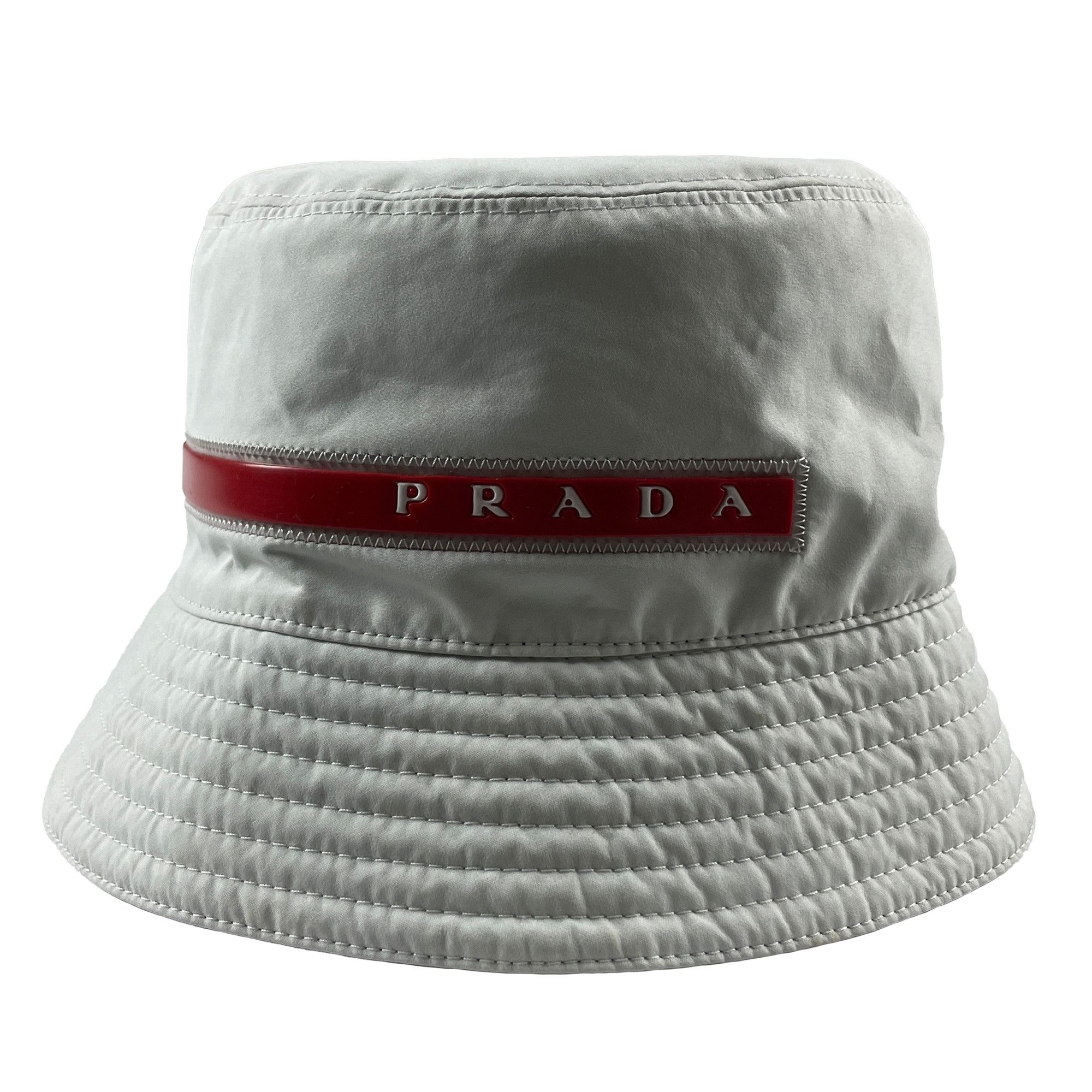 prada linea rossa bucket hat