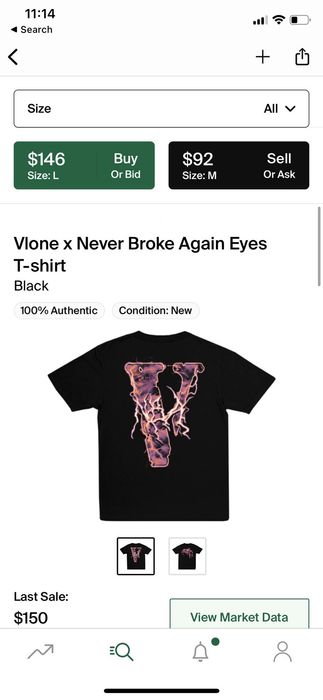 Vlone x Never Broke Again Eyes T-Shirt Black