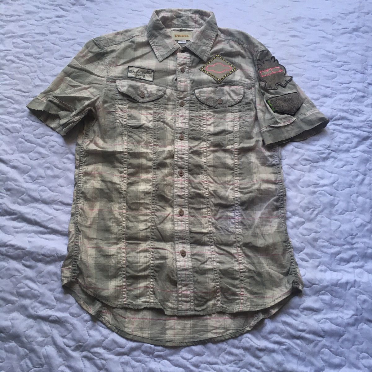Diesel short sleeve checked with patch Size US XS / EU 42 / 0 - 1 Thumbnail