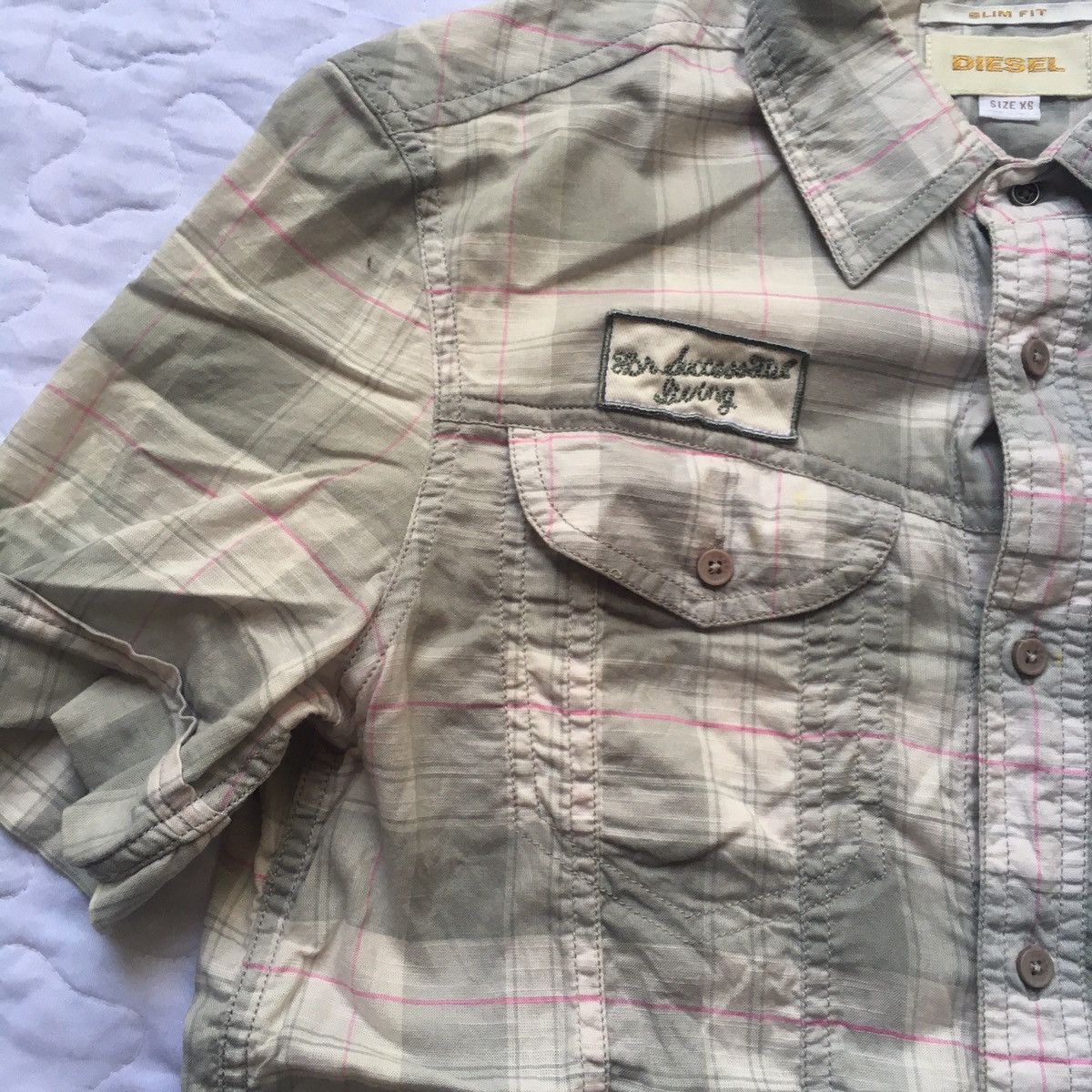 Diesel short sleeve checked with patch Size US XS / EU 42 / 0 - 3 Thumbnail