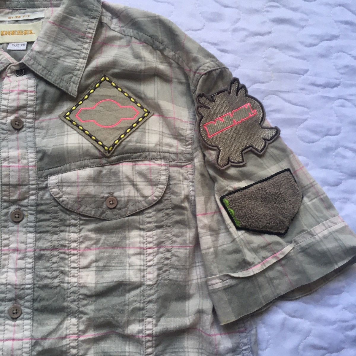 Diesel short sleeve checked with patch Size US XS / EU 42 / 0 - 4 Thumbnail