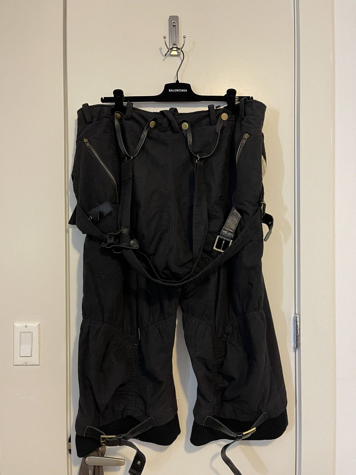 image of 20471120 Wool Suspender Trousers in Black, Men's (Size 40)