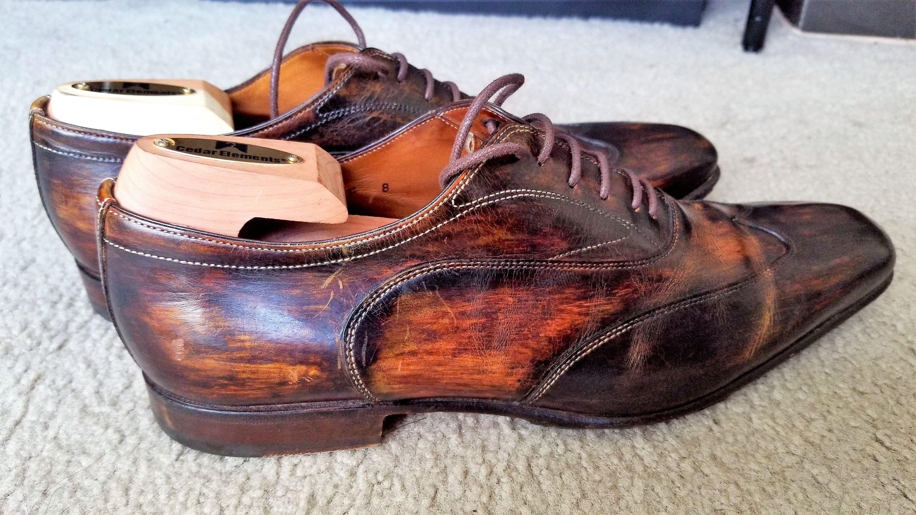 Men\'s Santoni  easy suede brogue wing tip Oxford.  Size 12 Santoni Men main image 3