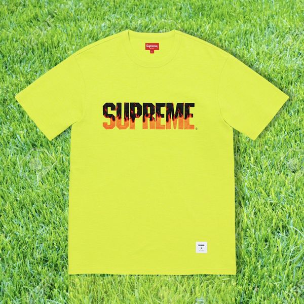 Supreme Supreme Flames S/S Top Bright Green - SS FW19 Shirt | Grailed