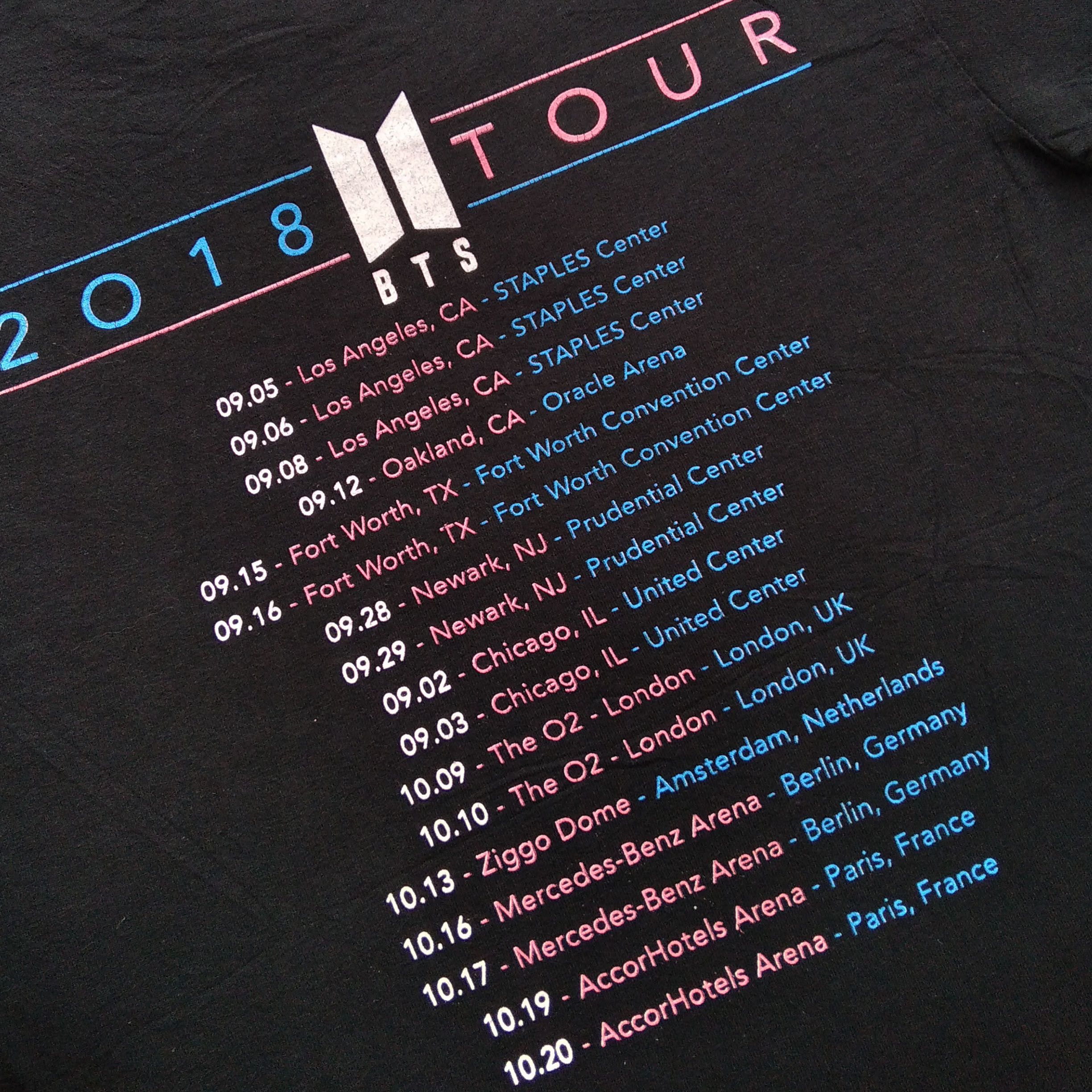 Official BTS Tour 2018 Tshirt Short Sleeve T Shirts
