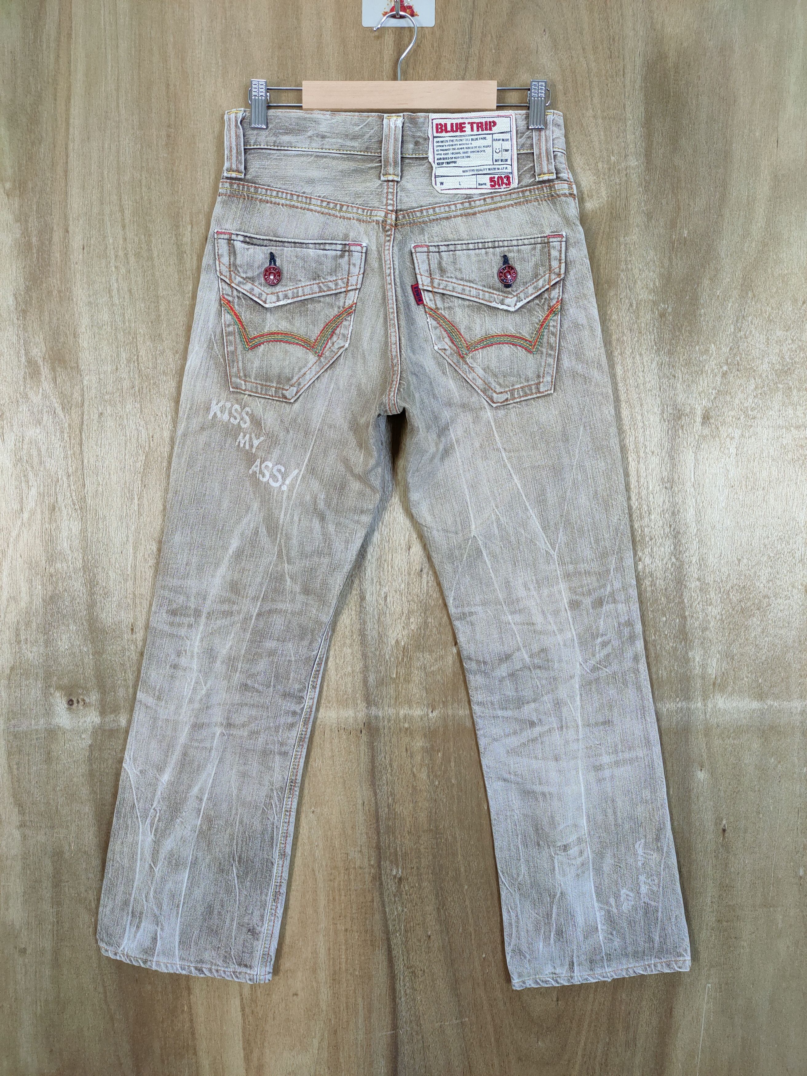 Edwin × Japanese Brand EDWIN 503 FADED CUSTOM ASS MY PUSSY DENIM JEANS PANTS Size US 26 / EU 42 - 2 Thumbnail