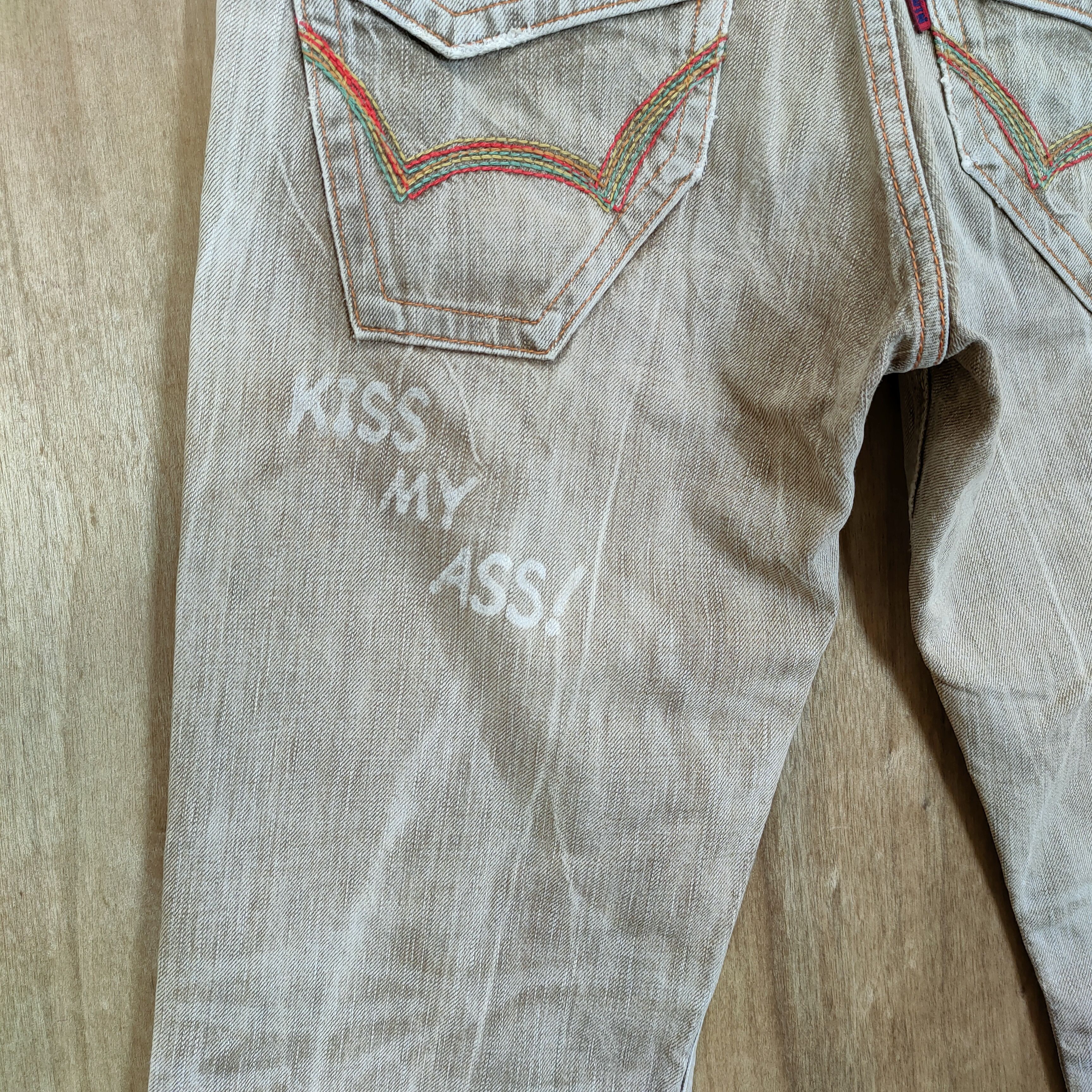 Edwin × Japanese Brand EDWIN 503 FADED CUSTOM ASS MY PUSSY DENIM JEANS PANTS Size US 26 / EU 42 - 3 Thumbnail