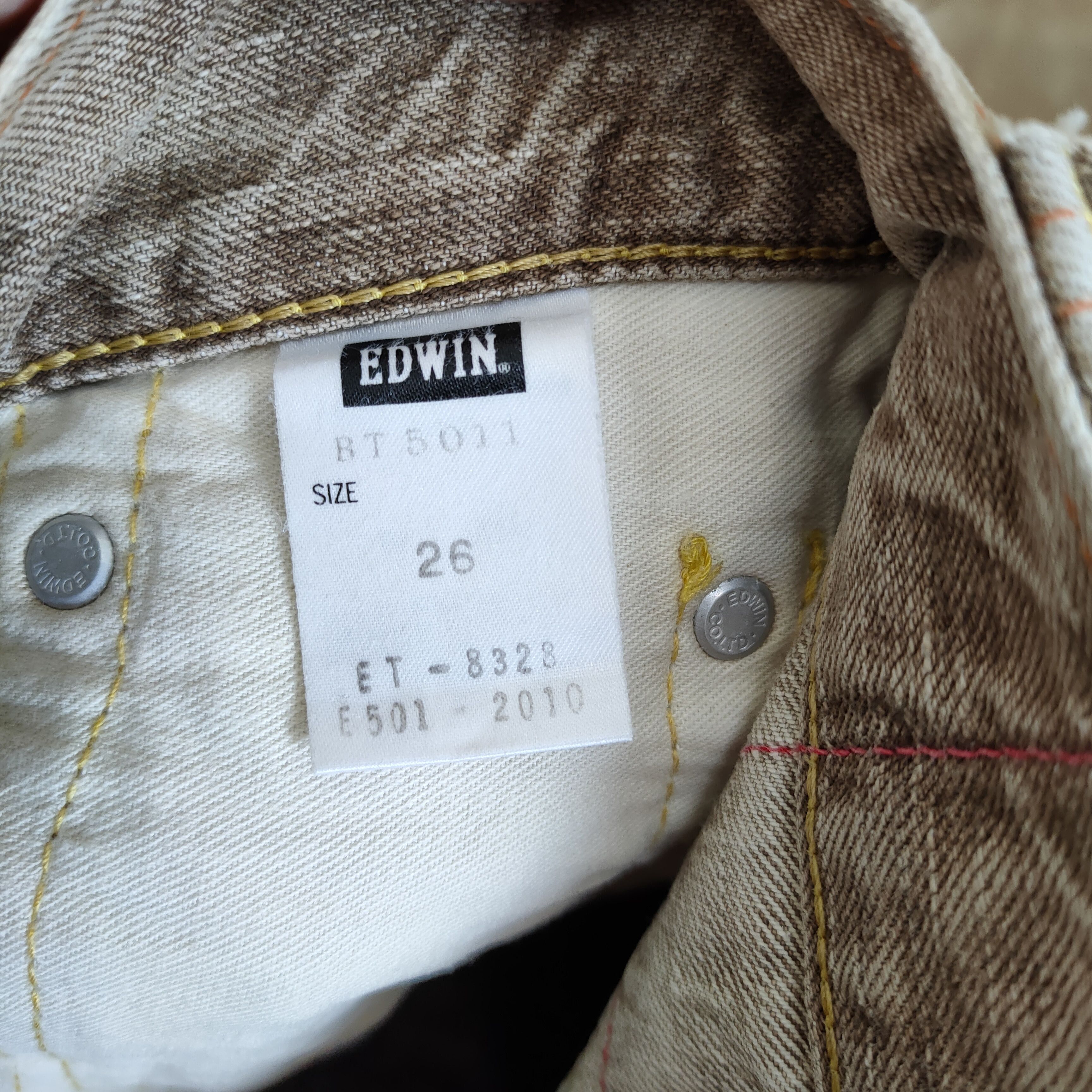 Edwin × Japanese Brand EDWIN 503 FADED CUSTOM ASS MY PUSSY DENIM JEANS PANTS Size US 26 / EU 42 - 12 Thumbnail