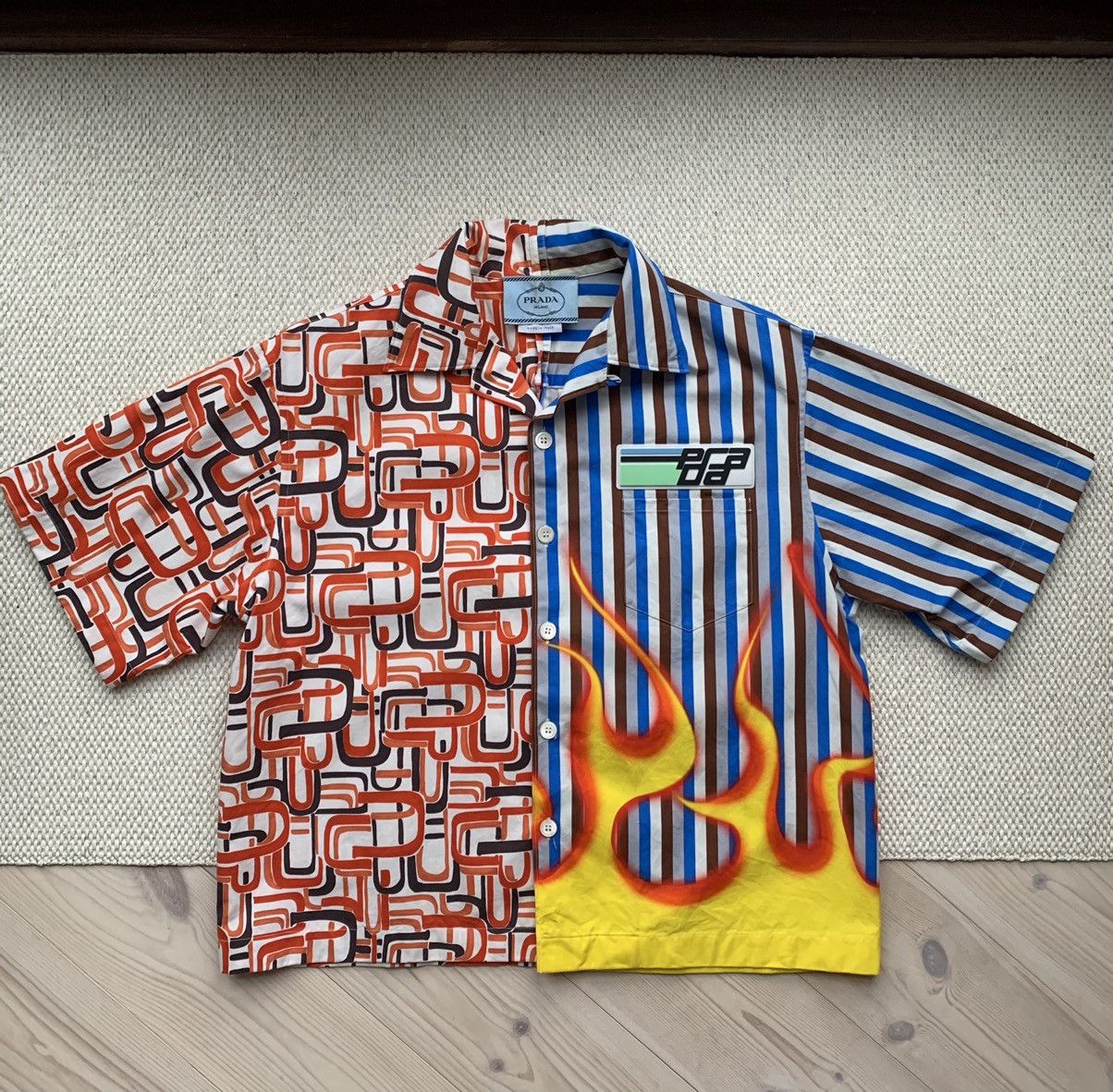 Prada Prada double match bowling shirt | Grailed Prada Prada double match bowling shirt | Grailed