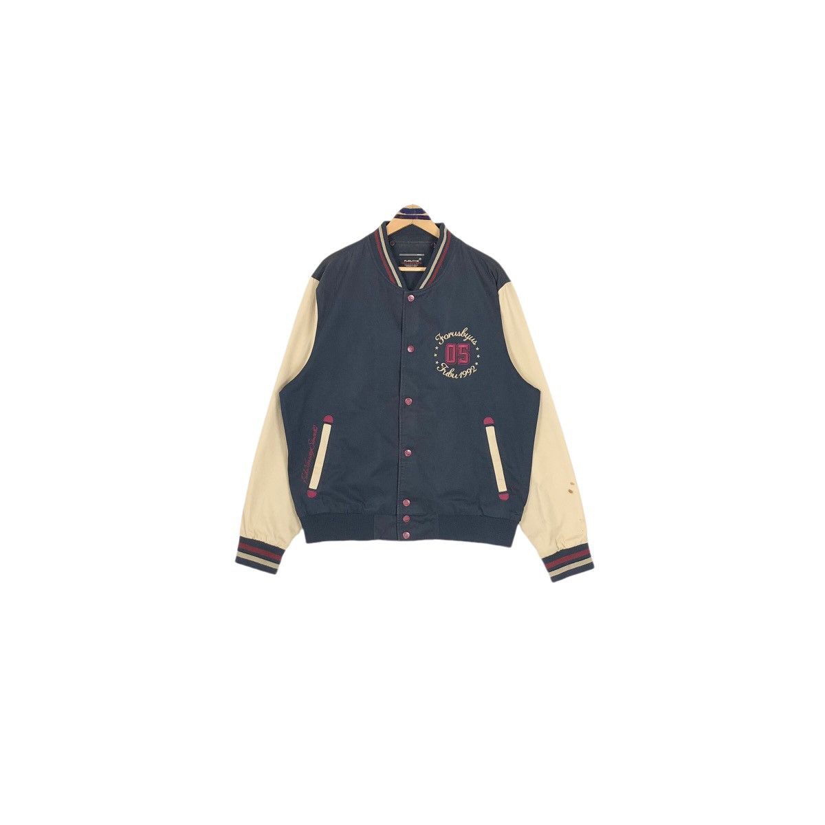 Fubu × Vintage Vintage 90s FUBU Cotton Varsity Jacket Big Logo Embroidery Size US XL / EU 56 / 4 - 2 Thumbnail
