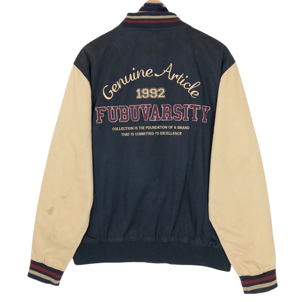 Fubu × Vintage Vintage 90s FUBU Cotton Varsity Jacket Big Logo Embroidery Size US XL / EU 56 / 4 - 13 Thumbnail