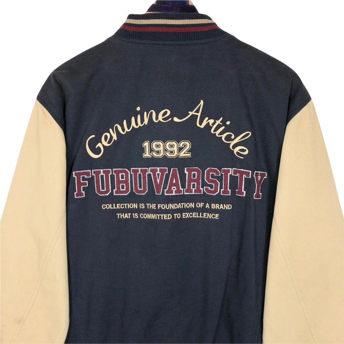 Fubu × Vintage Vintage 90s FUBU Cotton Varsity Jacket Big Logo Embroidery Size US XL / EU 56 / 4 - 14 Thumbnail