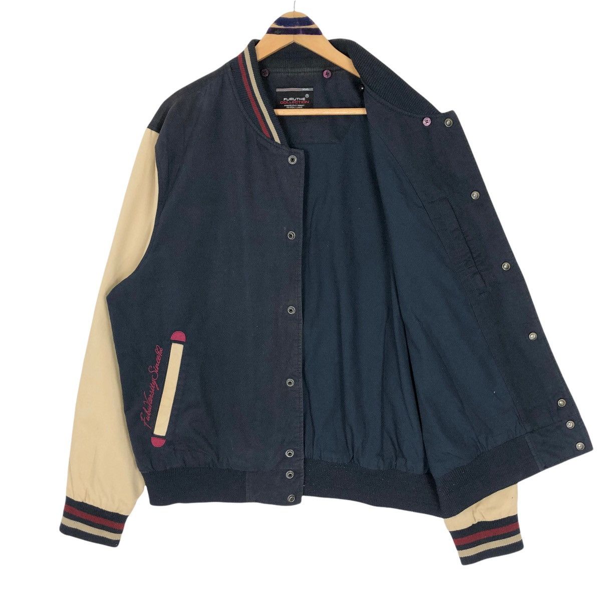 Fubu × Vintage Vintage 90s FUBU Cotton Varsity Jacket Big Logo Embroidery Size US XL / EU 56 / 4 - 9 Thumbnail