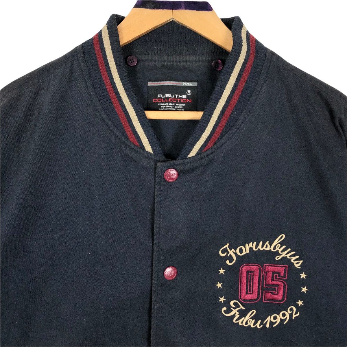 Fubu × Vintage Vintage 90s FUBU Cotton Varsity Jacket Big Logo Embroidery Size US XL / EU 56 / 4 - 7 Thumbnail