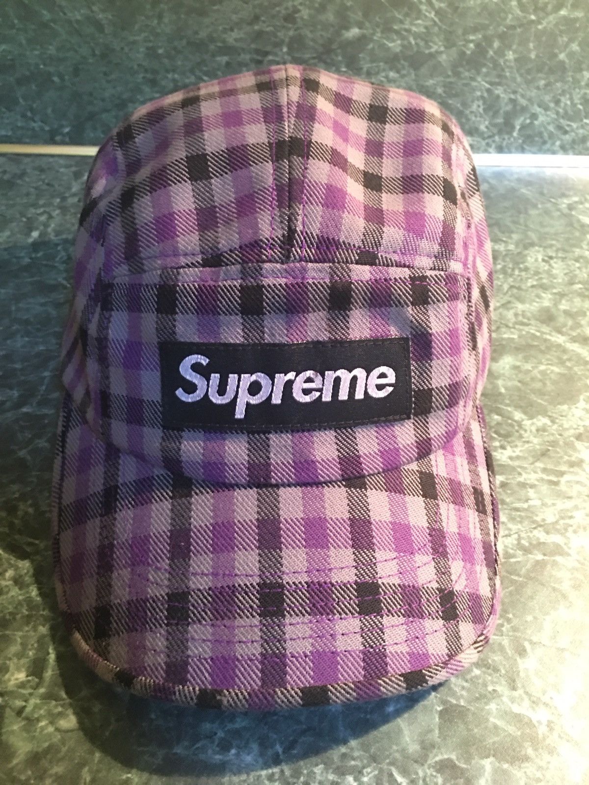 Supreme 2011 Glen Check Supreme Camp Cap Hat - Purple Plaid | Grailed
