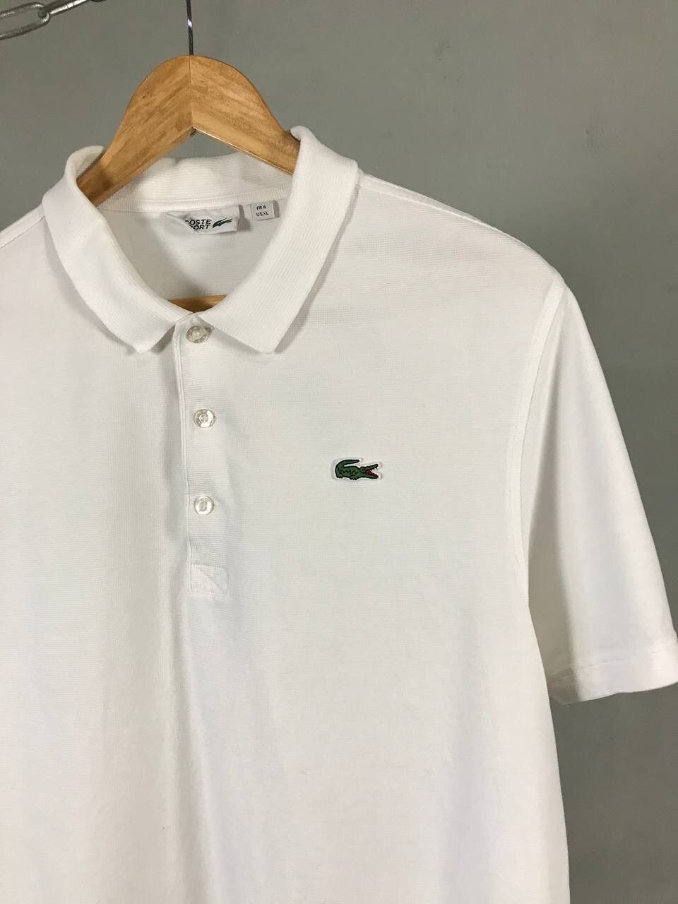 Lacoste Lacoste luxury streetwear white polo tee Size US XL / EU 56 / 4 - 2 Thumbnail