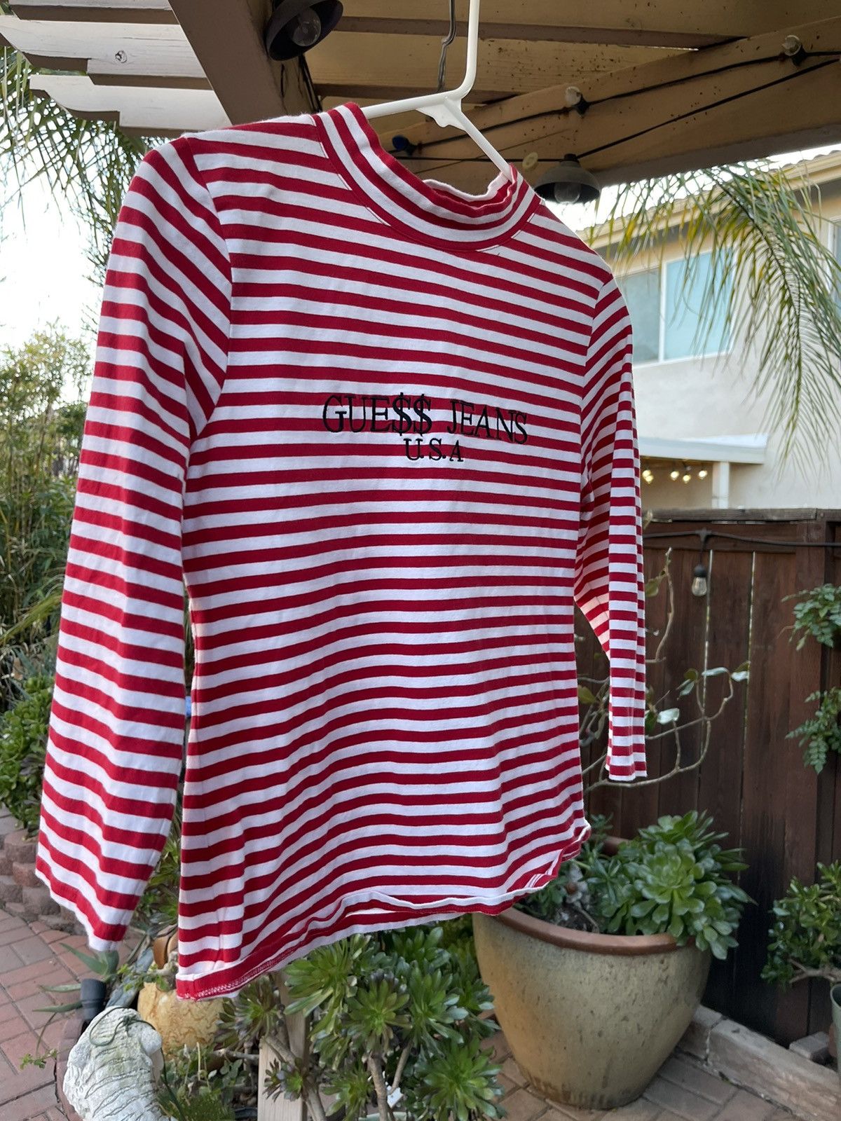 Asap Rocky Guess Guess x A AP Rocky Women s Striped Mockneck Longsleeve Shirt Grailed