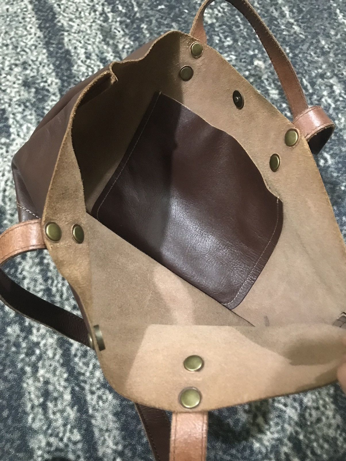 Leather Authentic Leather Tote Shoulder Bag Size ONE SIZE - 8 Thumbnail