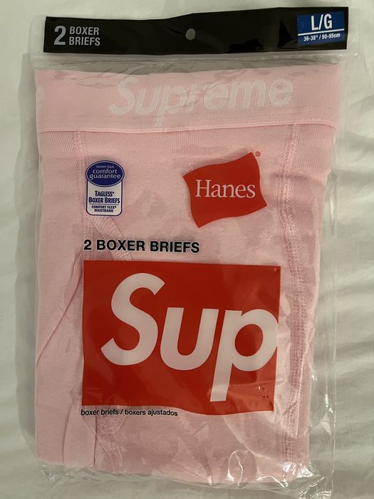 Supreme Supreme Hanes Pink Logo Boxer Briefs 2 Pack - Large | Grailed