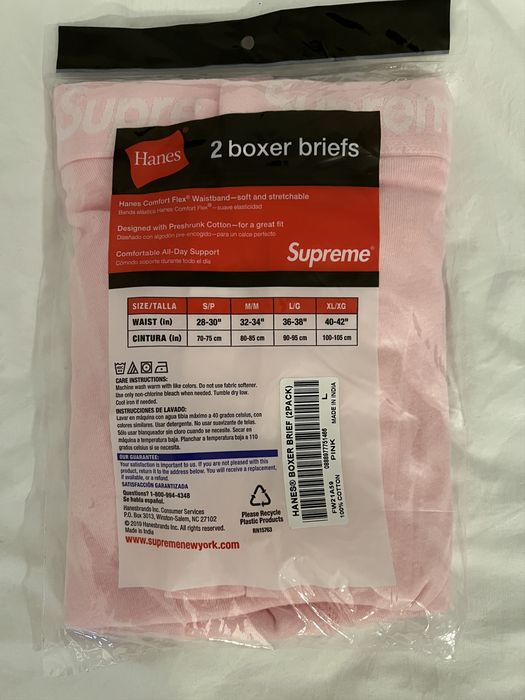 Supreme Hanes Boxer Briefs (2 Pack) Pink - Original São Paulo