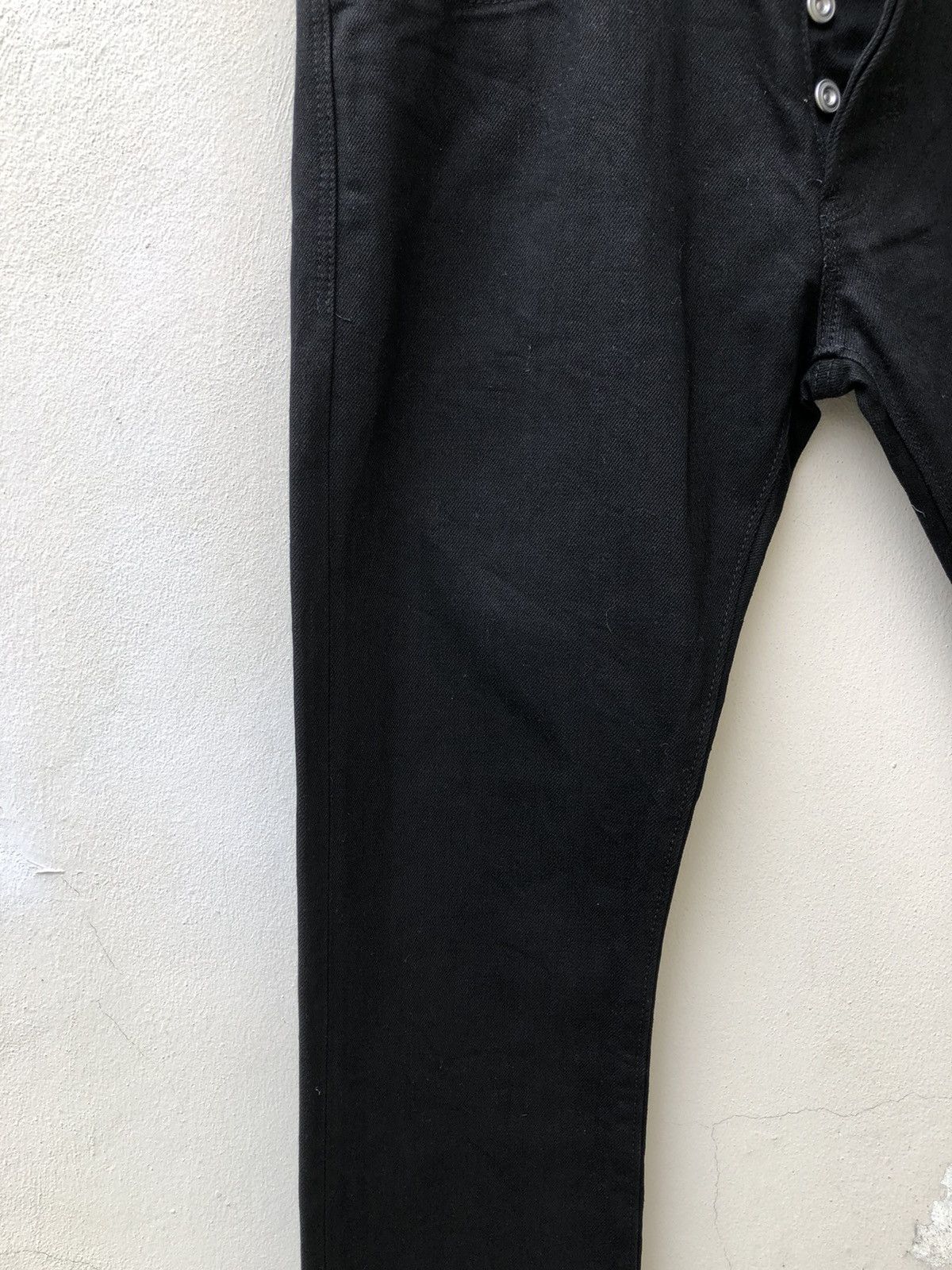 Vintage Fire Service Japan Super Black Denim Selvedge Jeans Skinny Size US 30 / EU 46 - 10 Thumbnail
