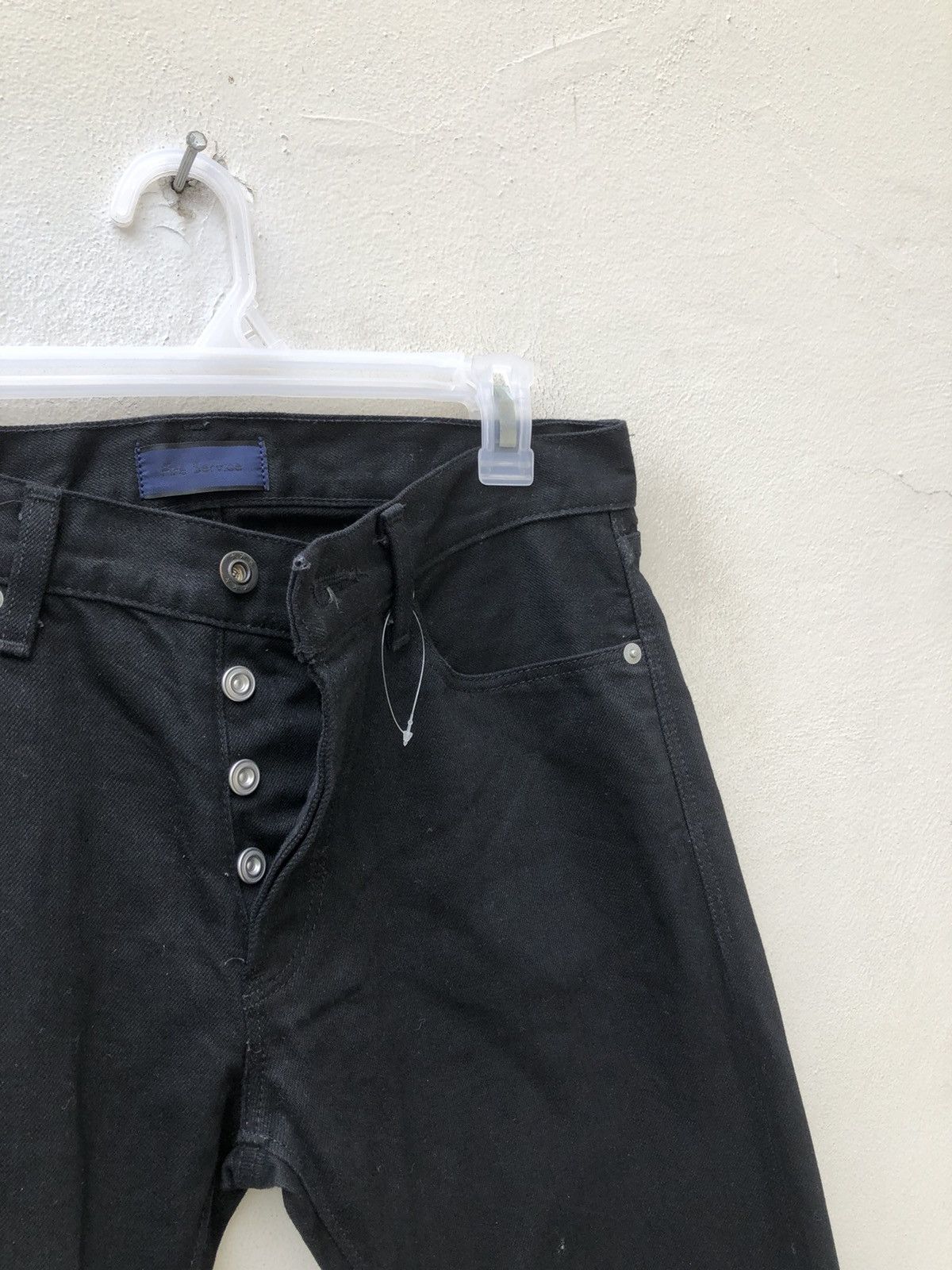 Vintage Fire Service Japan Super Black Denim Selvedge Jeans Skinny Size US 30 / EU 46 - 9 Thumbnail