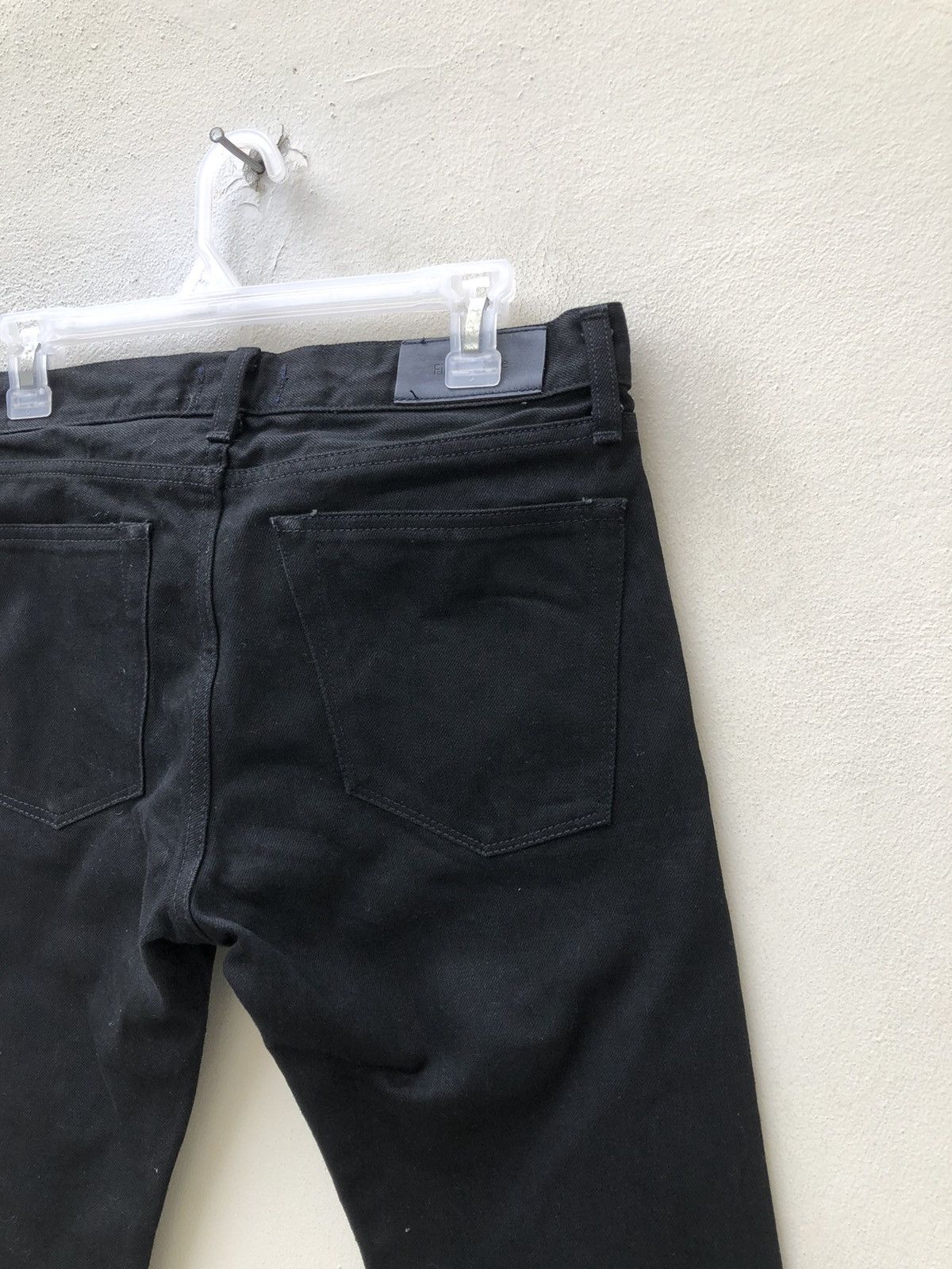 Vintage Fire Service Japan Super Black Denim Selvedge Jeans Skinny Size US 30 / EU 46 - 20 Thumbnail