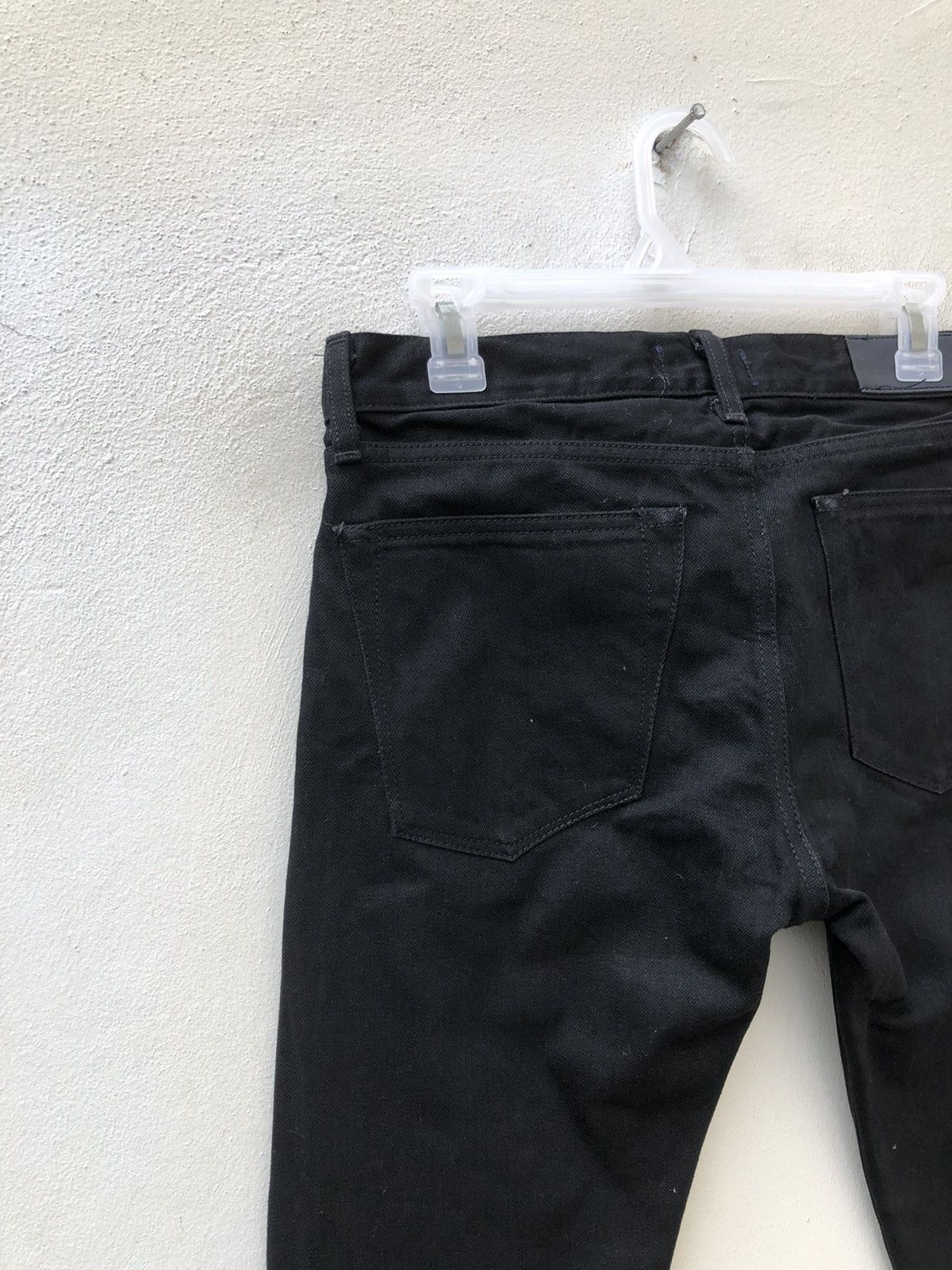 Vintage Fire Service Japan Super Black Denim Selvedge Jeans Skinny Size US 30 / EU 46 - 17 Thumbnail