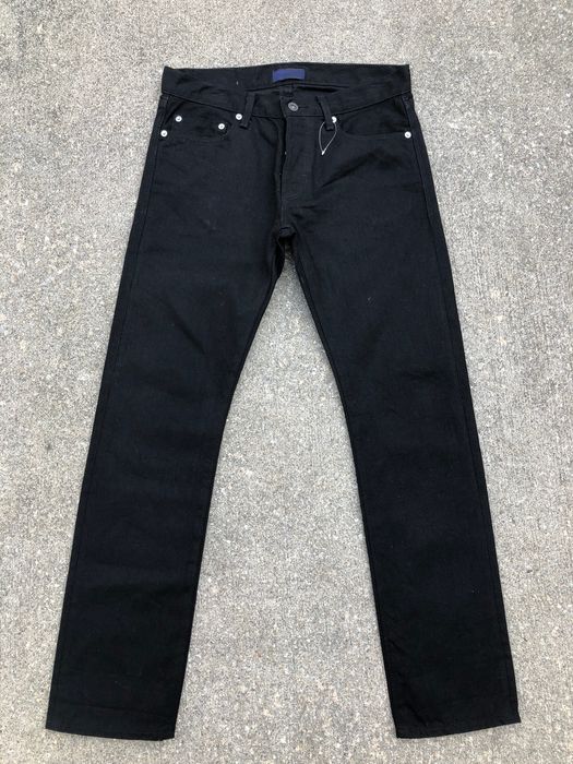 Japanese Brand Fire Service Japan Super Black Denim Selvedge Jeans