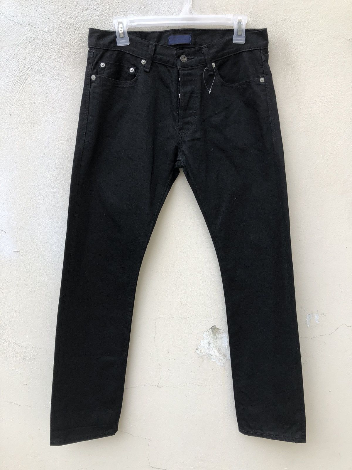 Vintage Fire Service Japan Super Black Denim Selvedge Jeans Skinny Size US 30 / EU 46 - 6 Thumbnail