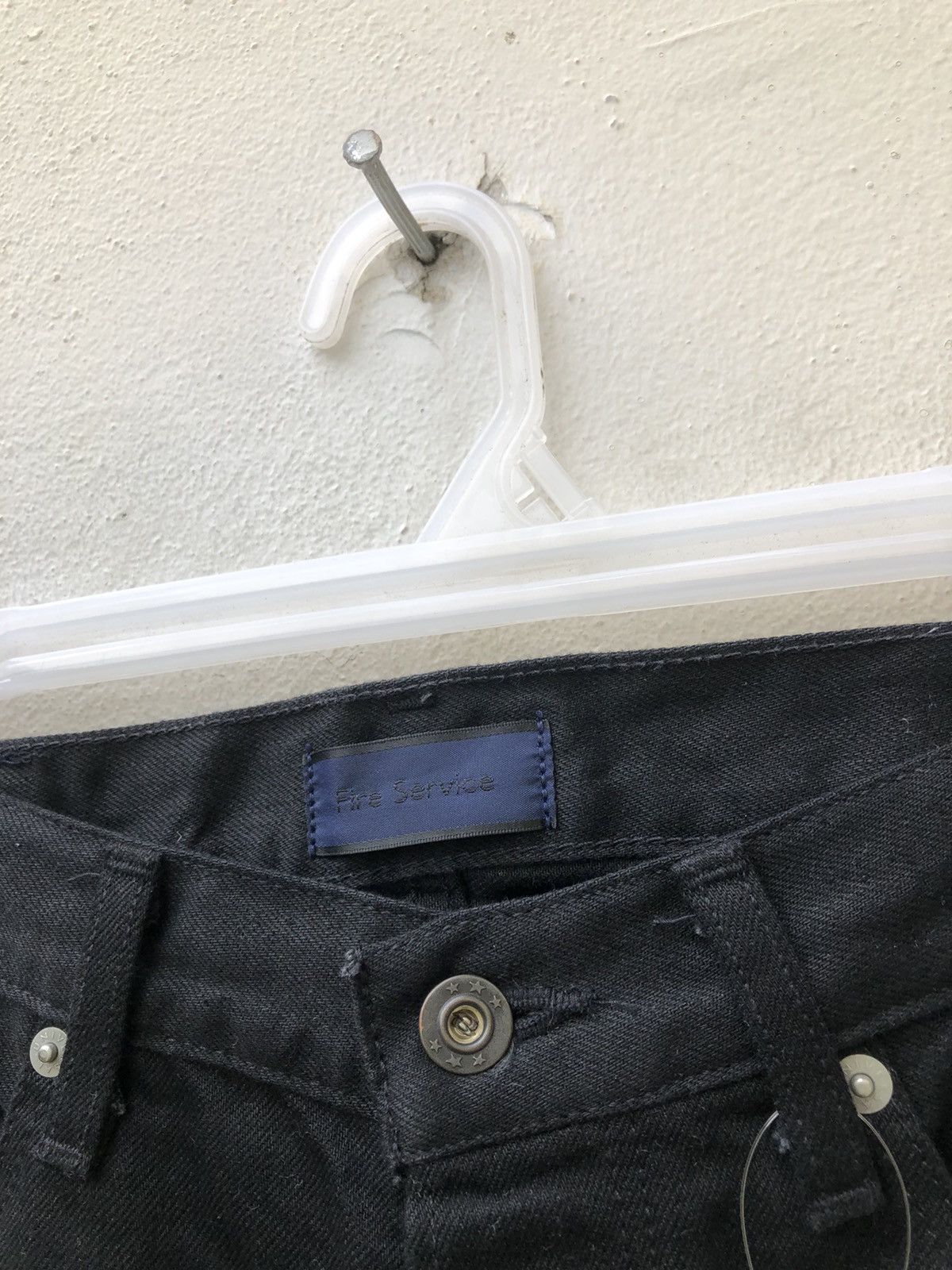 Vintage Fire Service Japan Super Black Denim Selvedge Jeans Skinny Size US 30 / EU 46 - 8 Thumbnail