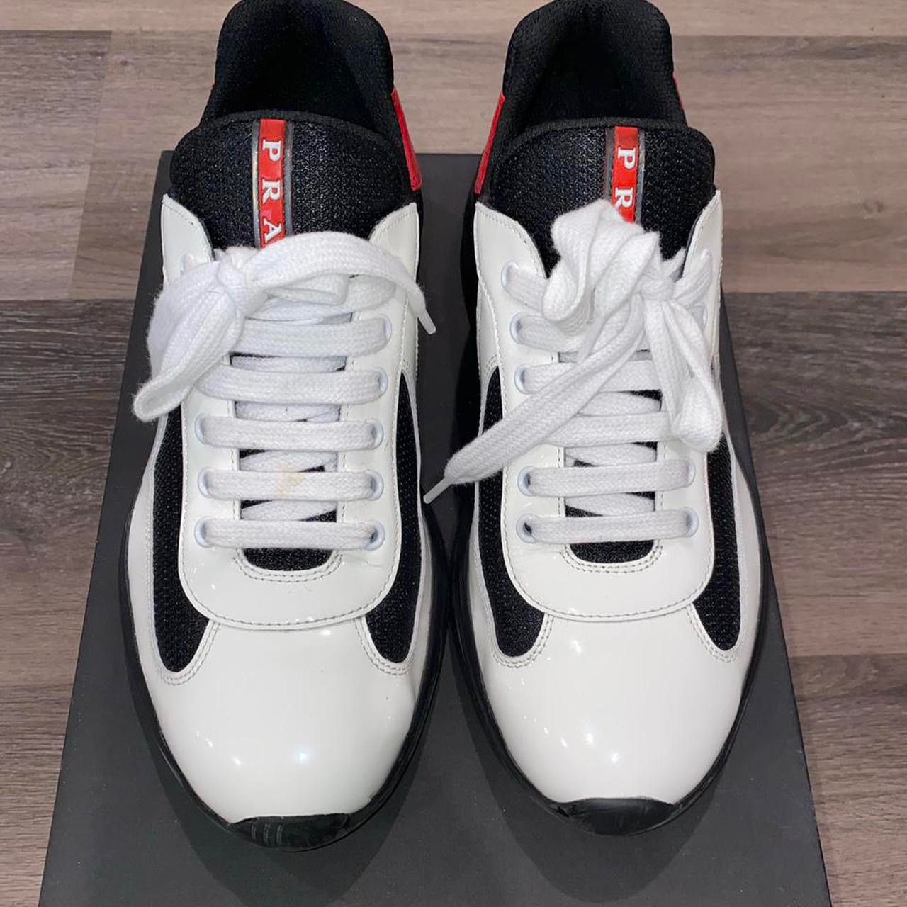 Prada Prada Calzature Uomo Bianco Rosso Sneaker Grailed