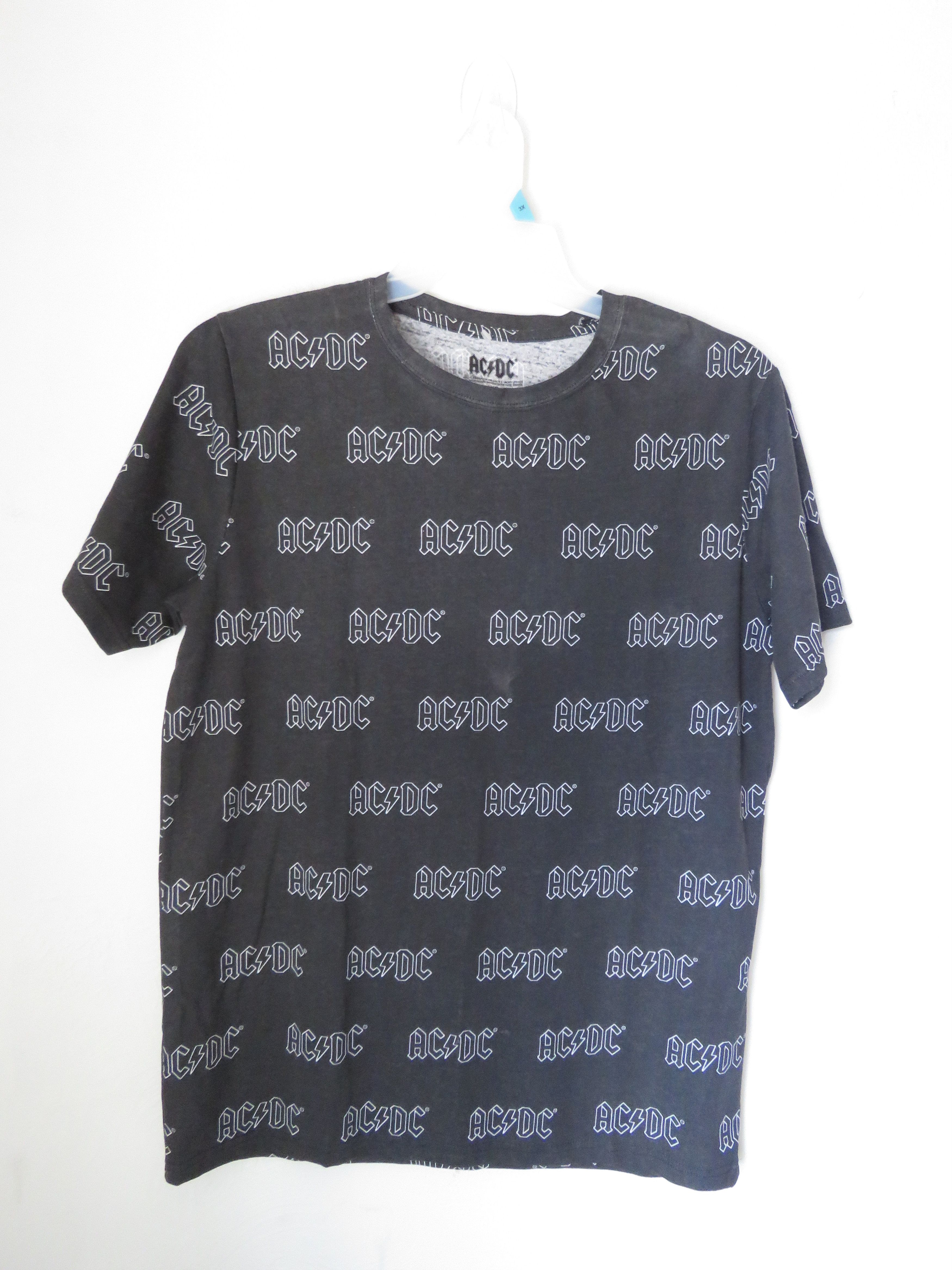 Ac/Dc AC/DC Print Black T-shirt Logo Pattern All Over Print Black | Grailed