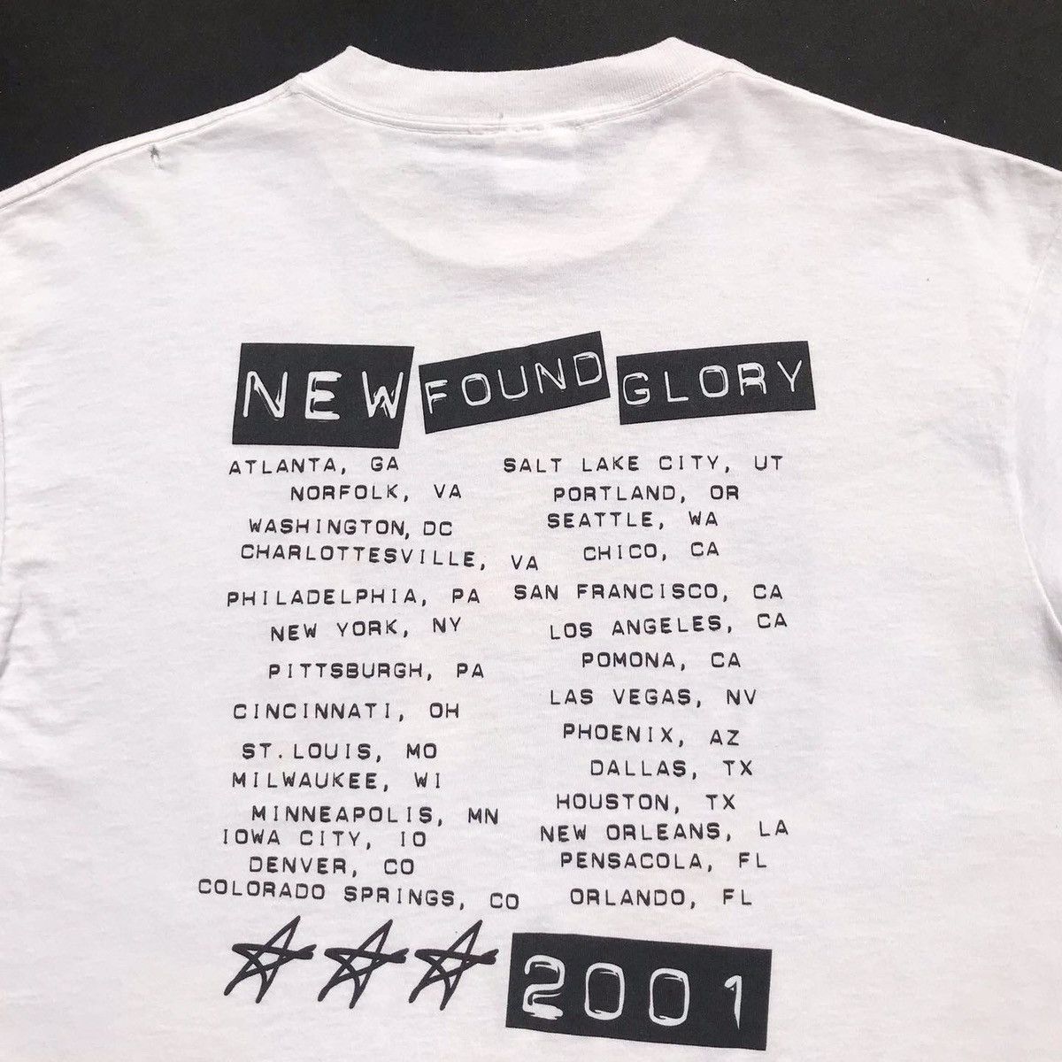 2001 New Found Glory outlet Summer Tour T-Shirt