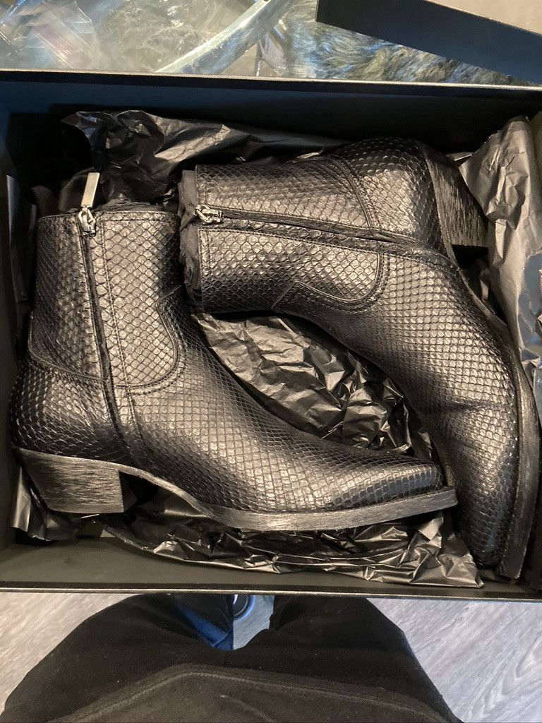 Saint Laurent Paris Saint Laurent Lukas Python Leather boots | Grailed