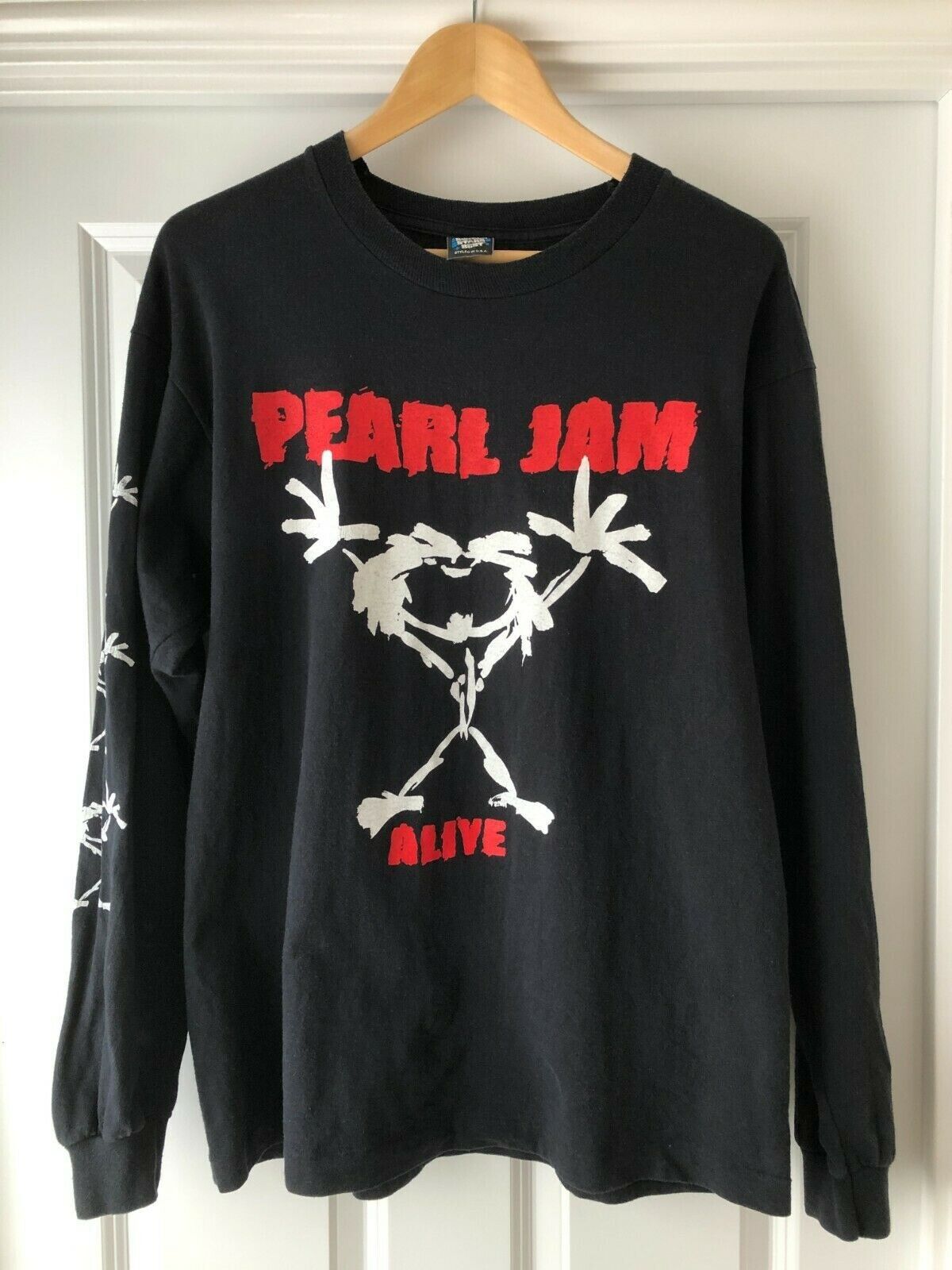 Vintage Pearl Jam 1992 Alive Stickman Long Sleeve T-Shirt Vintage | Grailed