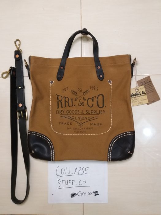 RRL Ralph Lauren RRL 2 way bag duck canvas/leather | Grailed