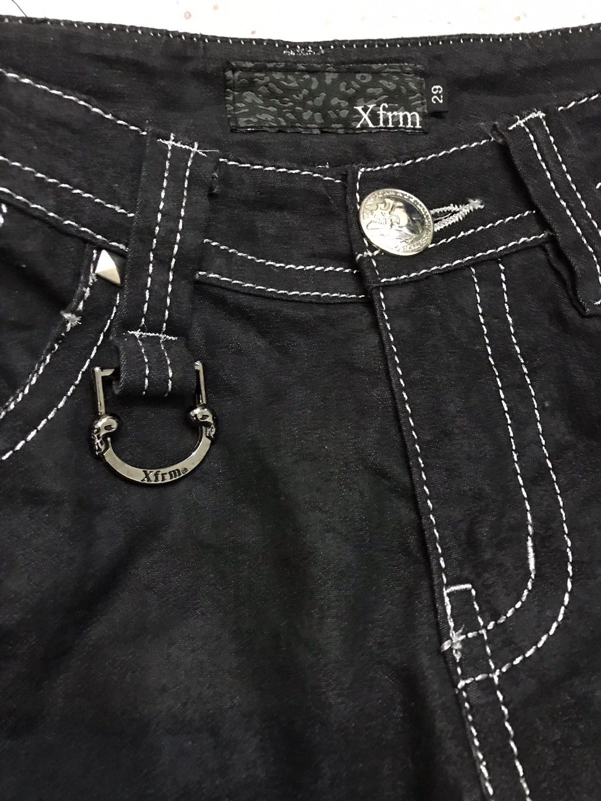 Japanese Brand × Seditionaries Japanese Brand Xfrm Studed Black Skinny Pant Size US 31 - 6 Thumbnail